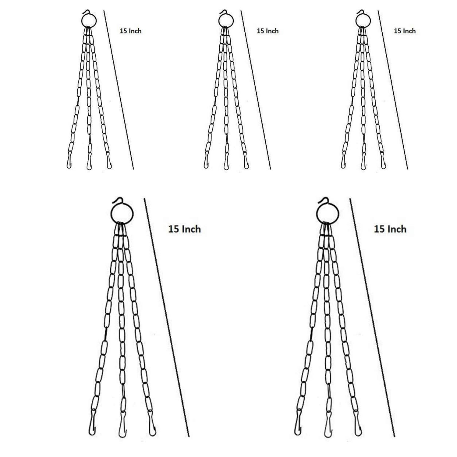 Mr. Carve Replacement Hanging Chains 14 Inches for Hanging Garden Planters | Pack of 10 | Black - Image 2 thumbnail