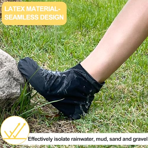 Hopton Schuhüberzieher Wasserdicht 3 Paare, Regenschutz Schuhe Wiederverwendbare, Latex Schuhüberzieher Rutschfesten, Regenüberzieher Schuhe für Outdoor-Aktivitäten, Wandern, Regen, Schnee, Feldwege
