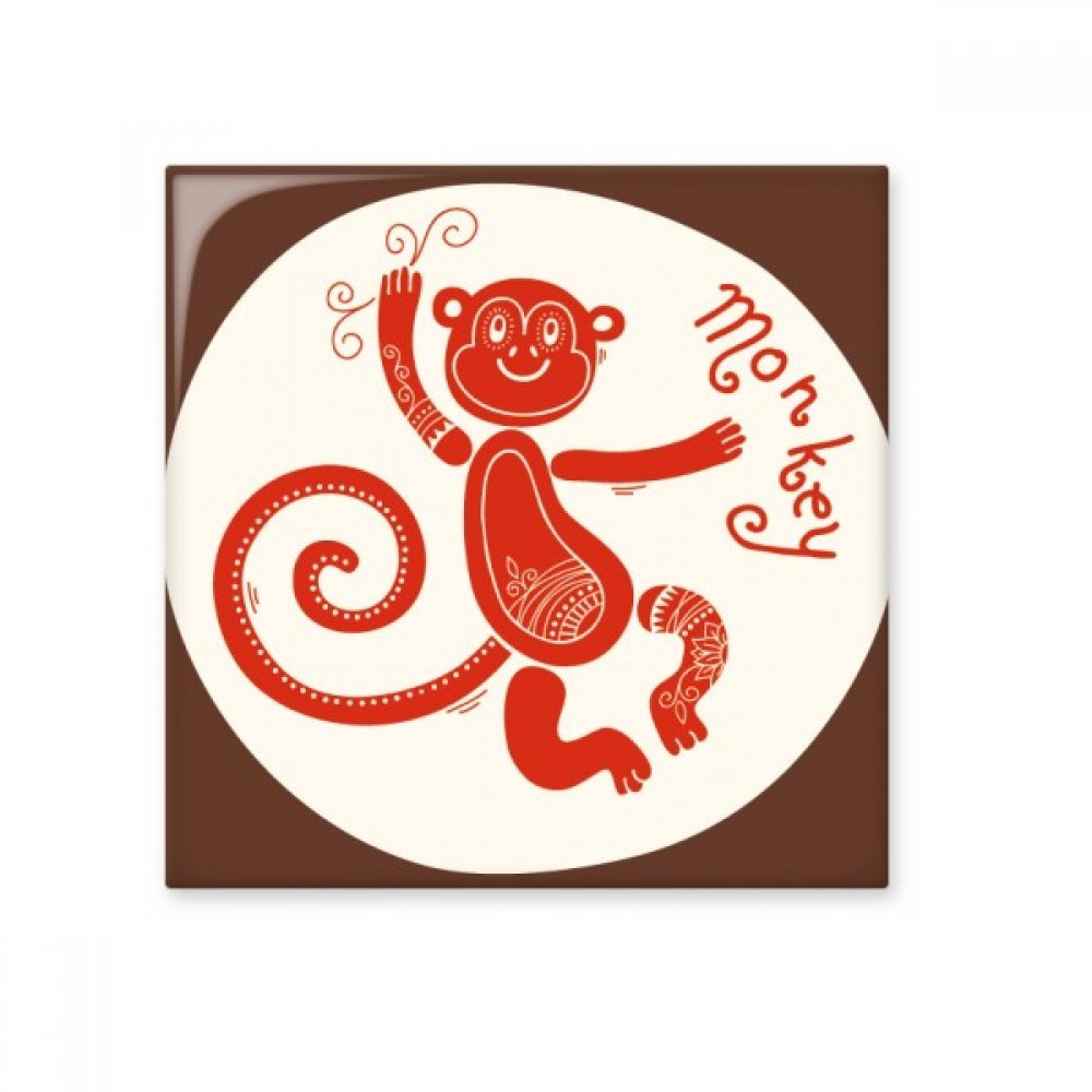 Carrelage singe zodiaque chinois en céramique rouge brillant pour décoration murale