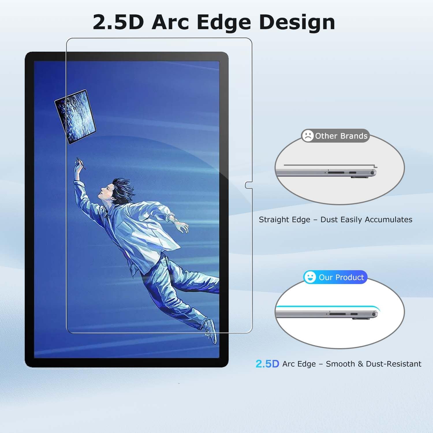 【2Pack】 Screen Protector for Wacom MovinkPad Pro 14 2025 14inch Tablet – Tempered Glass, 9H Hardness, Anti-Scratch, Bubble-Free, HD Clear, Easy Installation image 3