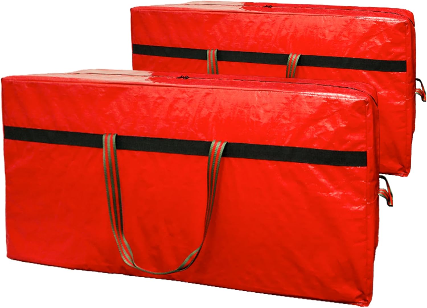 Heavy Duty Waterproof Christmas Tree Storage Bag- 7.5FT/6FT Waterproof Tearproof with 4 Handles Easy to Transport- Red 2 Pack