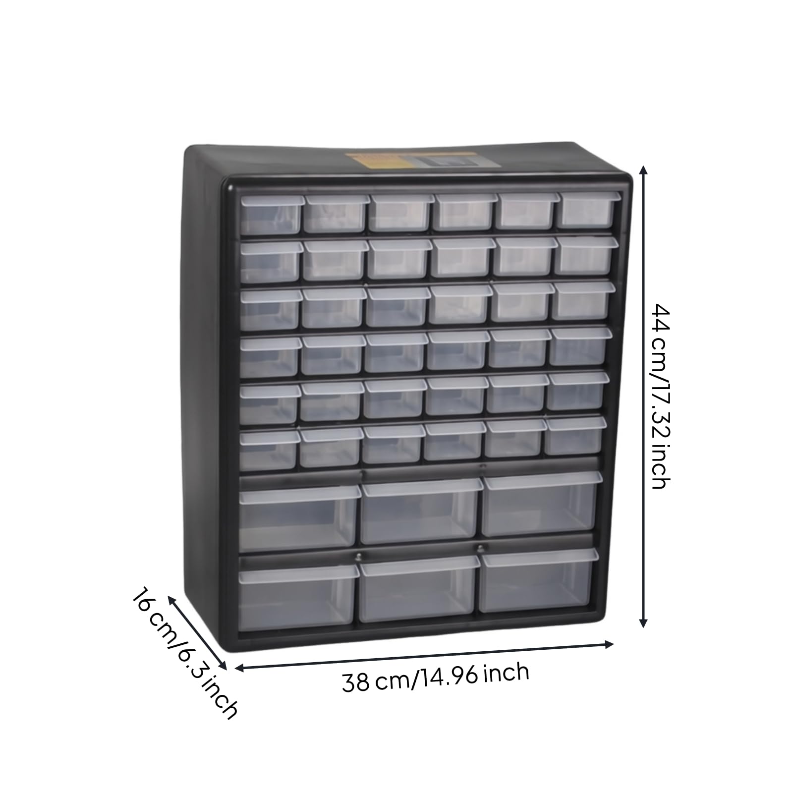 rockible Cassettiera da Scrivania Organizzatore a Cassetti Cassetti Trasparenti Rettangolare Mobili Contenitori Plastica, Nero