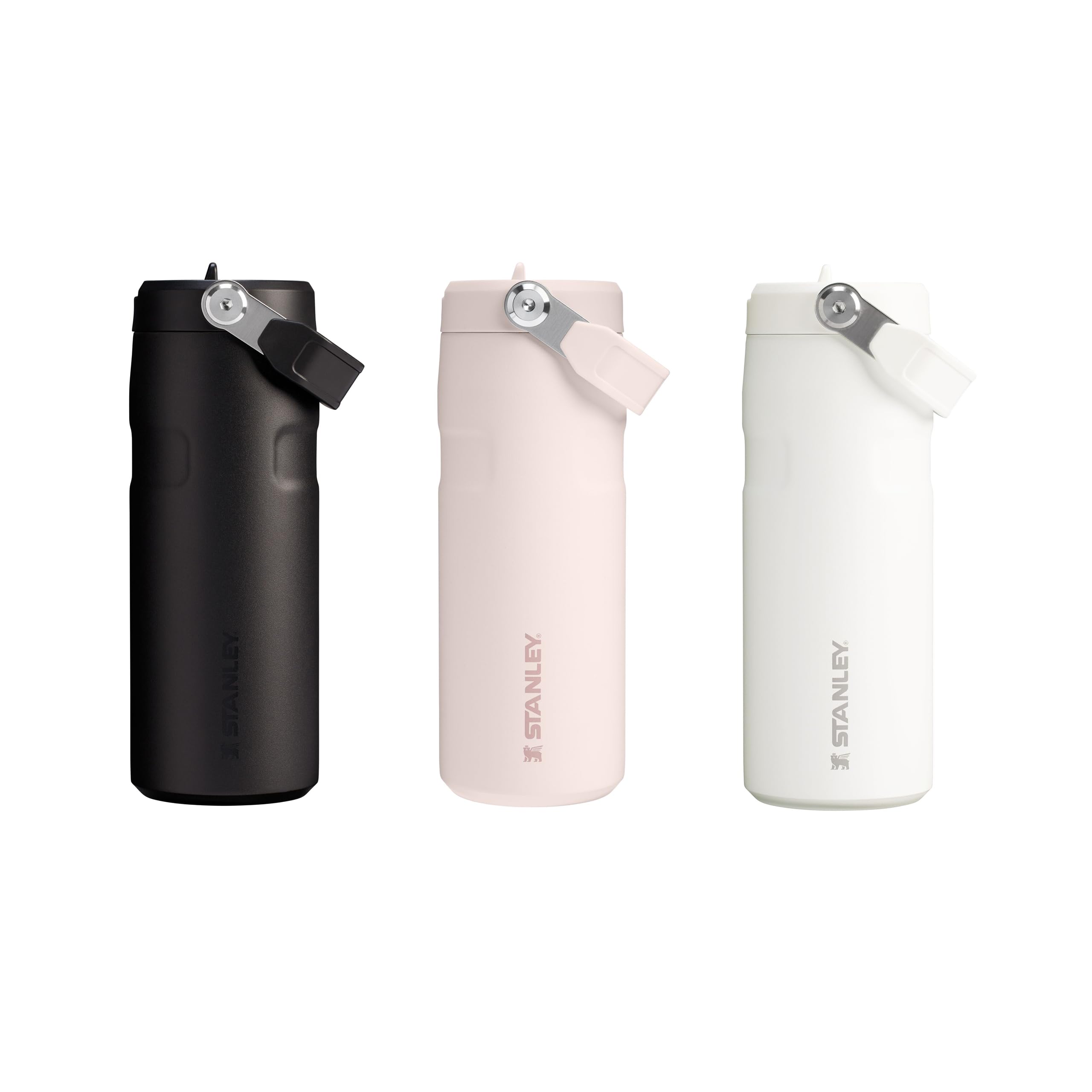 Stanley Flip Straw 2.0 Botella Agua Acero Inoxidable Con Pajita 0.47L - 8 Horas Fría - 40 Horas Helada - Acero Inoxidable - Sin BPA - Antifugas - Apta Para Lavavajillas - Rose Quartz