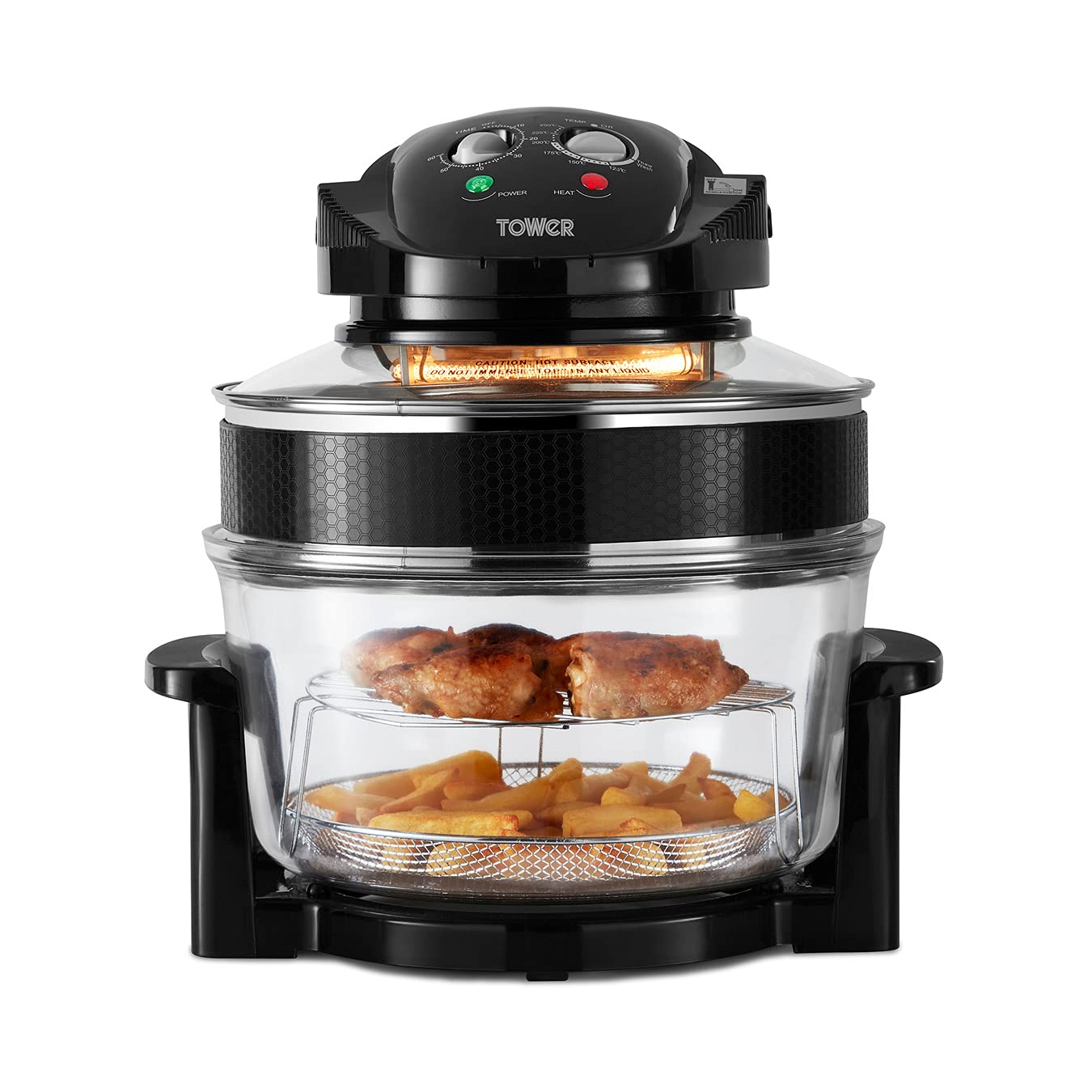 Buy Tower T14001 Health Halogen Low Fat Air Fryer with Removable Glass