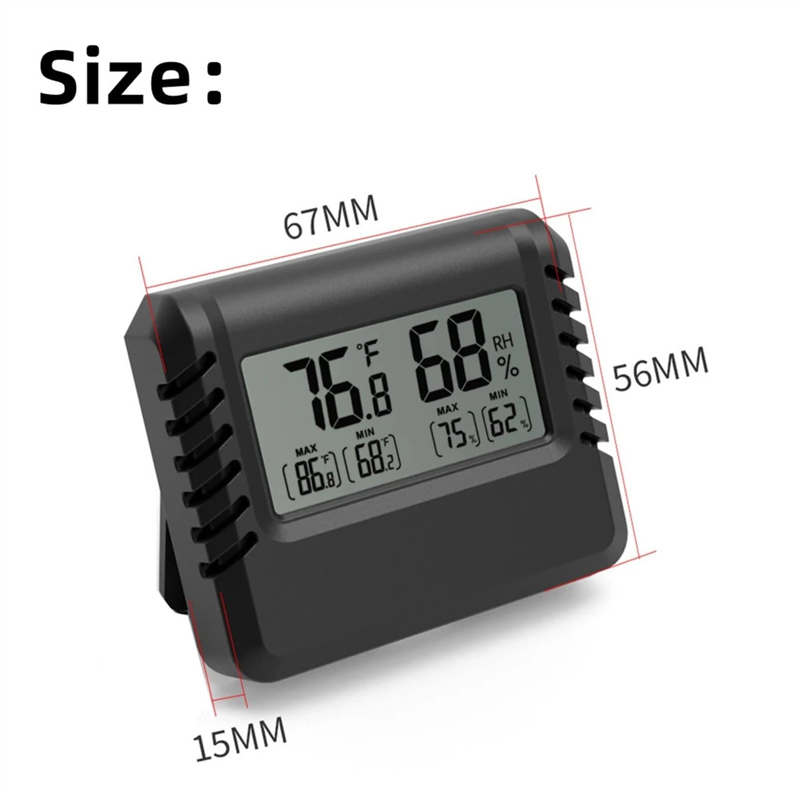Cyfrowy wewnętrzny czujnik temperatury LCD, miernik wilgotności, termometr, higrometr, wskaźnik przełączania °C/°F (biały)