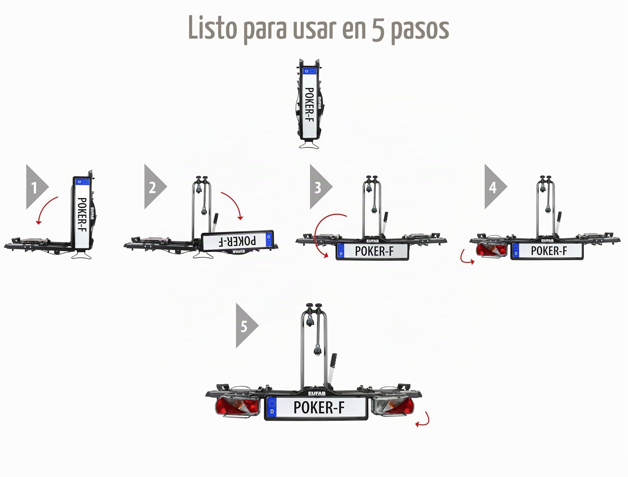 Eufab 12010LAS Raven - Portabicicletas plegable para 2 bicicletas