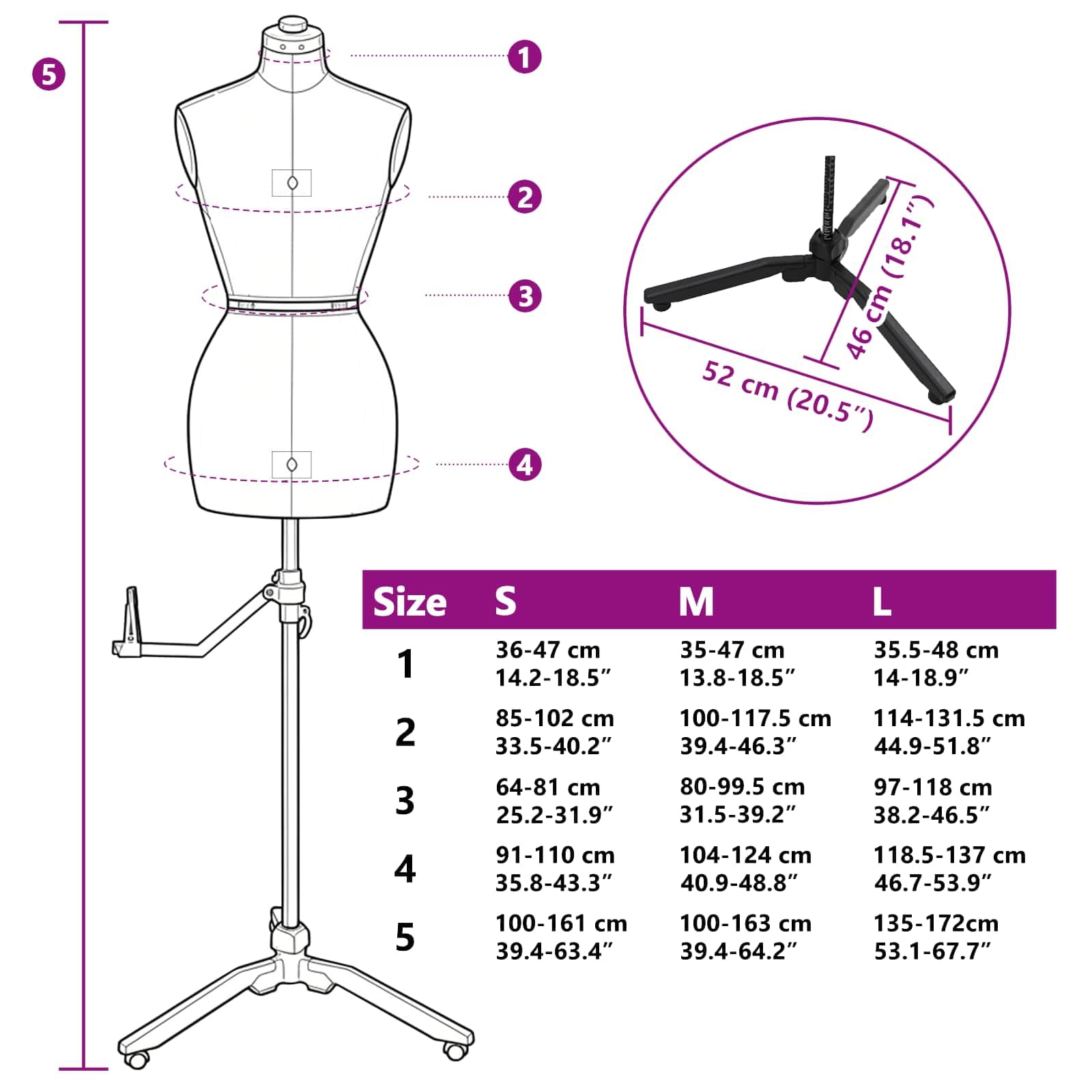 Maniquí de costura ajustable para mujer, terciopelo negro, altura ajustable con alfiletero y rotación de 360° para diseño y moda