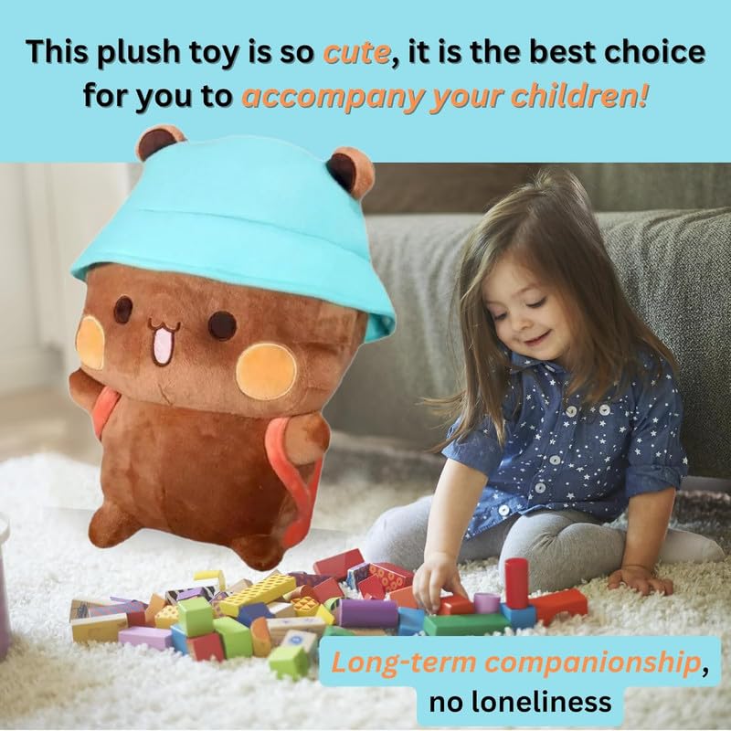 Image of Bubu Dudu Plush with Detachable Bags - 32Cm Cotton Stuffed Animal - Bubu Dudu Cap Plush - Ideal Gift for Kids, Boyfriend, Girlfriend, Playtime, Cuddly Decor & Collectible