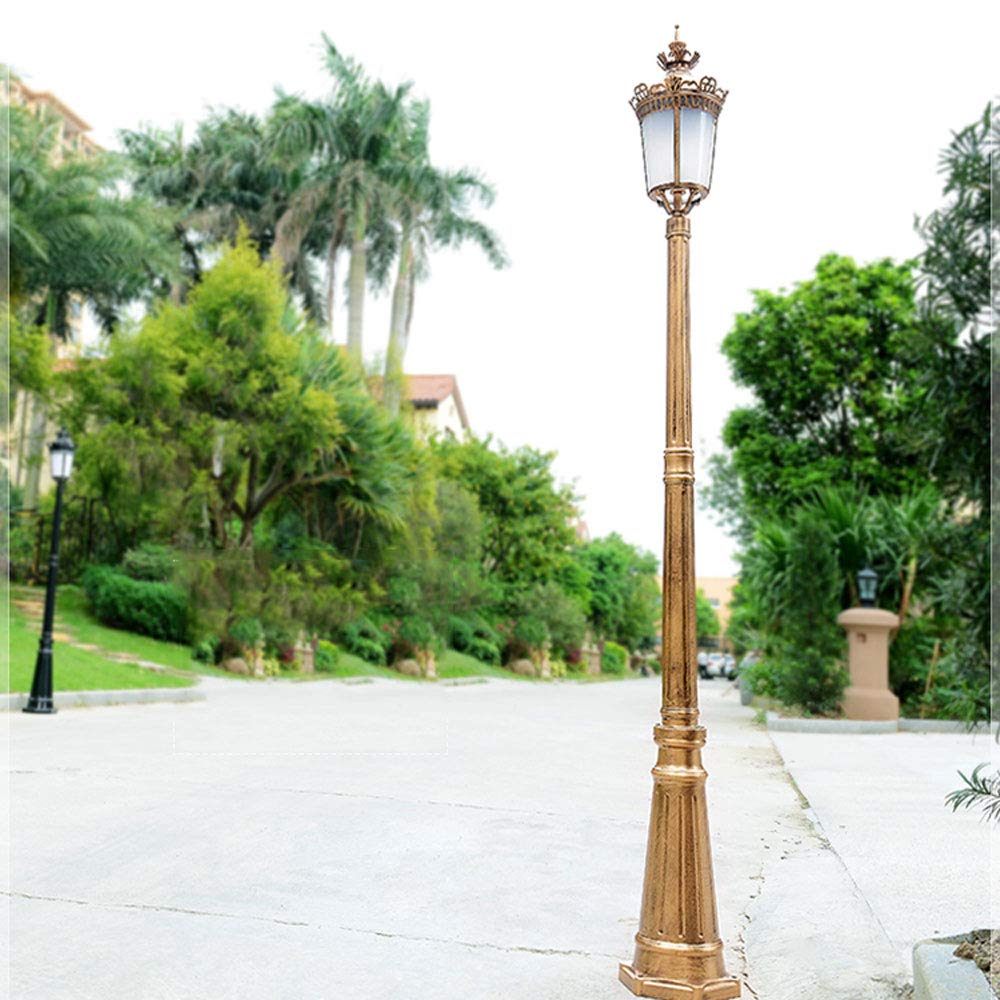 Farolas para Exteriores, Farolas para Exteriores, Farolas para Exteriores, Farolas De Un Solo Cabezal, Farolas Ip56, Impermeables, De Aluminio Antioxidante, para Césped,(Bronce-Altura 220Cm)