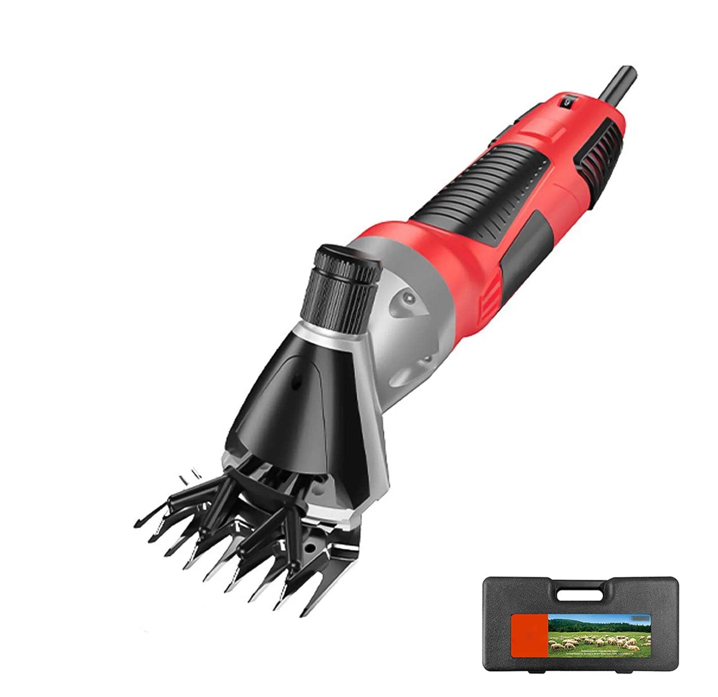 Pxkmouy Electric Horsehair Clipper 1000w, Adjustable Equine Grooming Blade Clipper, Large & Medium Animals Haircut Machine, Dog, Equine,Cattle,Red