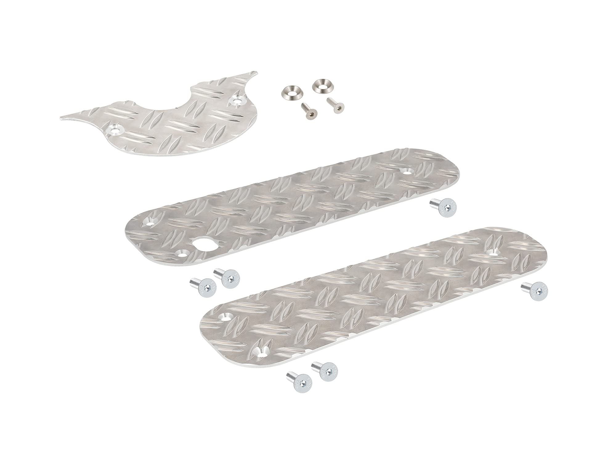 Set: Trittbretter + Armaturenblech, Aluminium-Riffelblech - für Simson Schw