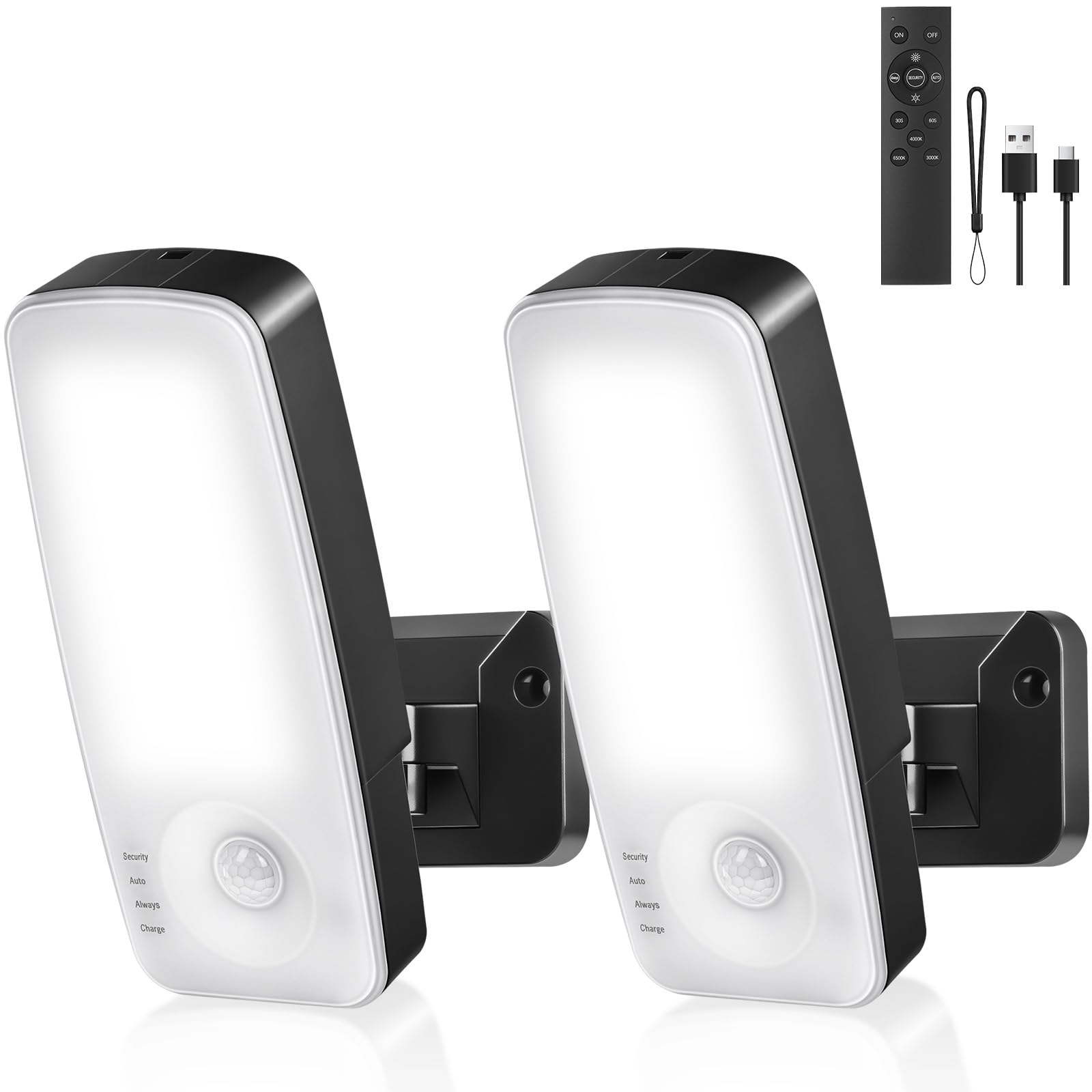 Außenwandleuchte mit Bewegungsmelder, 10000mAh Akku Aussenlampe mit 3 Modi 3000K-6000K Wandleuchte, IP65 Wasserdichte Außenleuchte für Garage, Garten, Hof, Haustüren