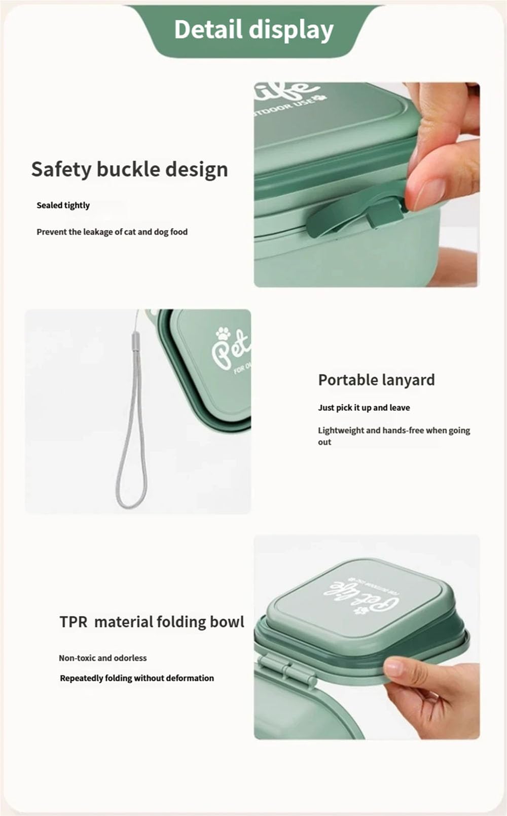 Ciotole da viaggio pieghevoli e portatili progettate per Belgian Malinois- Set di due ciotole pieghevoli in silicone con manico e contenitore, conformi agli standard di sicurezza alimentare. 3 L
