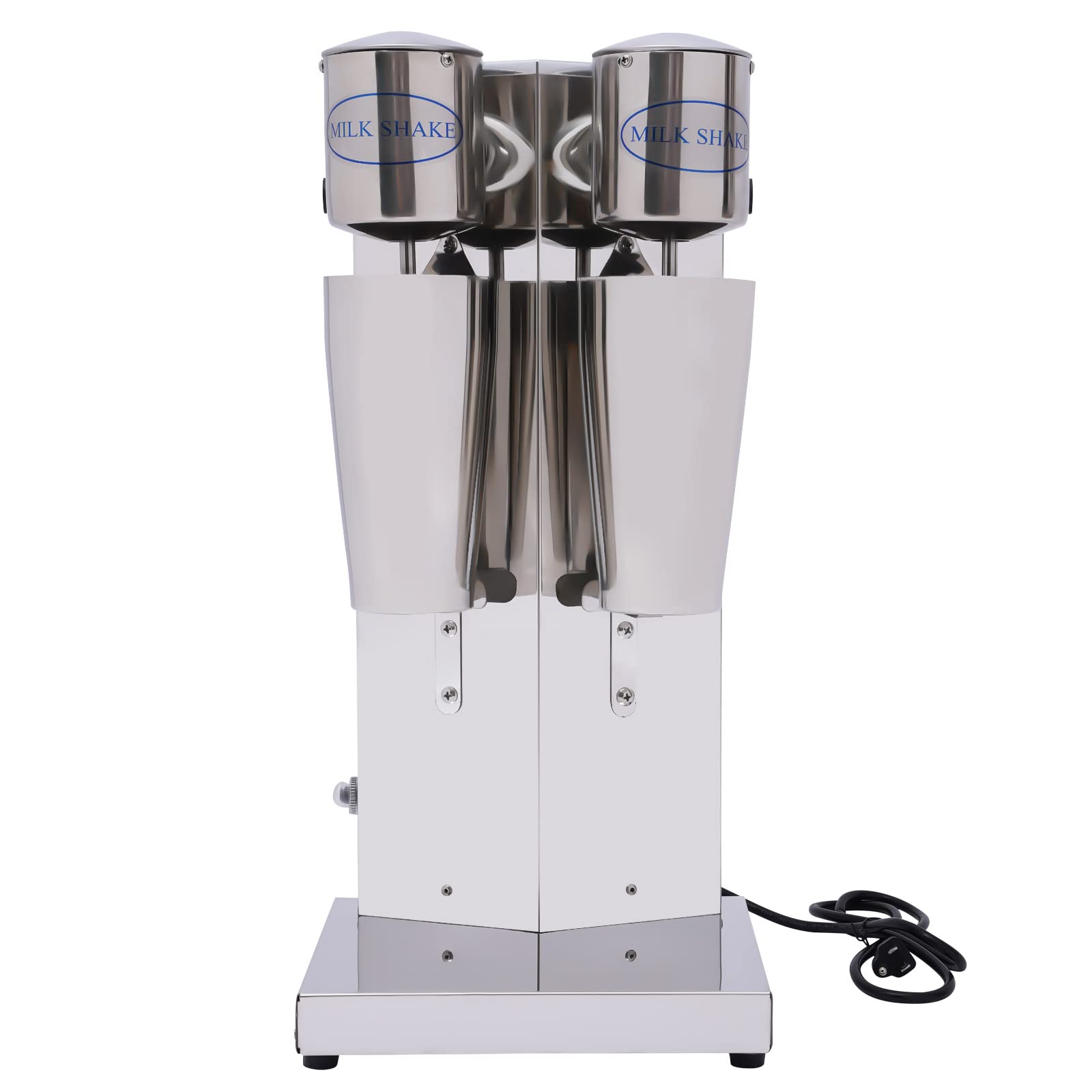 Double-Head Milkshake Maker, 110V Commercial Stainless Steel Milk Shake Machine, 16000rpm High Speed Electric Drink Blender Mixer, Infinitely Variable Speed Milkshake Machine for Coffee Tea Shop