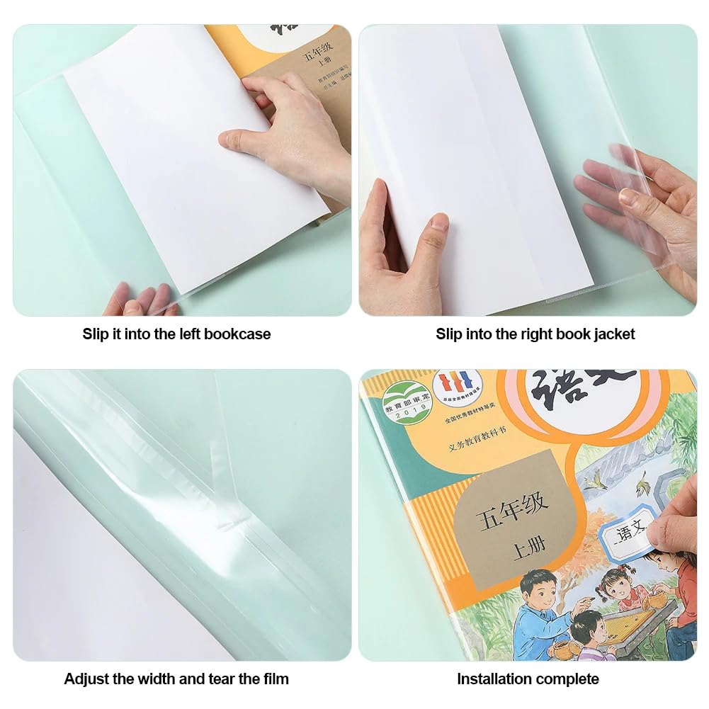 FYCAN 30Pcs Clear Book Storage Cover Self Adhesive Film Waterproof Plastic Sleeve Protective Slipcase for School Office Book Plastic Exercise Book Note Book Film Protector Lightweight -1 2