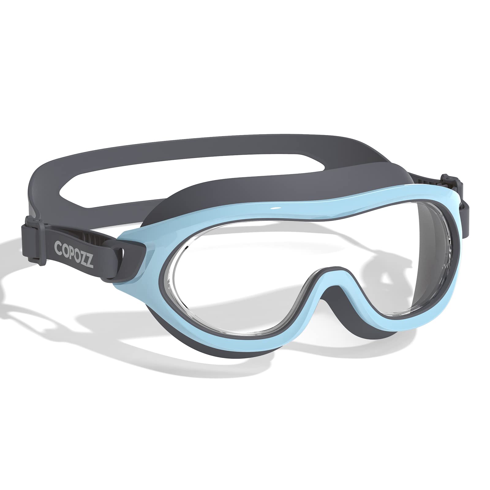 COPOZZSwimming Goggles for Kids 8-16, Wide View Youth Swim Goggles No Leaks AntiFog Crystal Clear Water Pool Swim