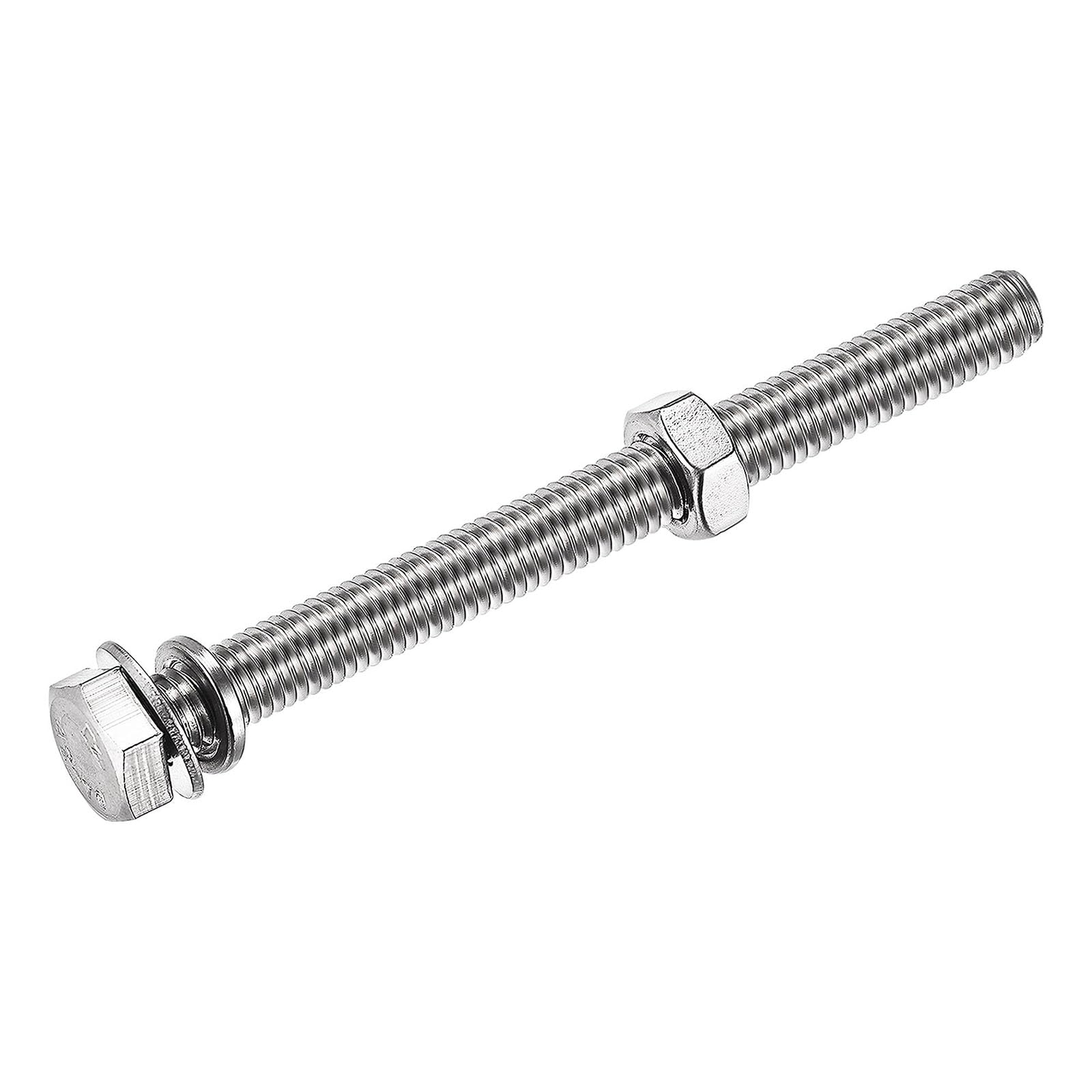 TOP-VIGOR 4Pcs M8 x 80mm Hex Head Screws Bolts, Nuts, Flat & Lock Washers Kits - Image 4