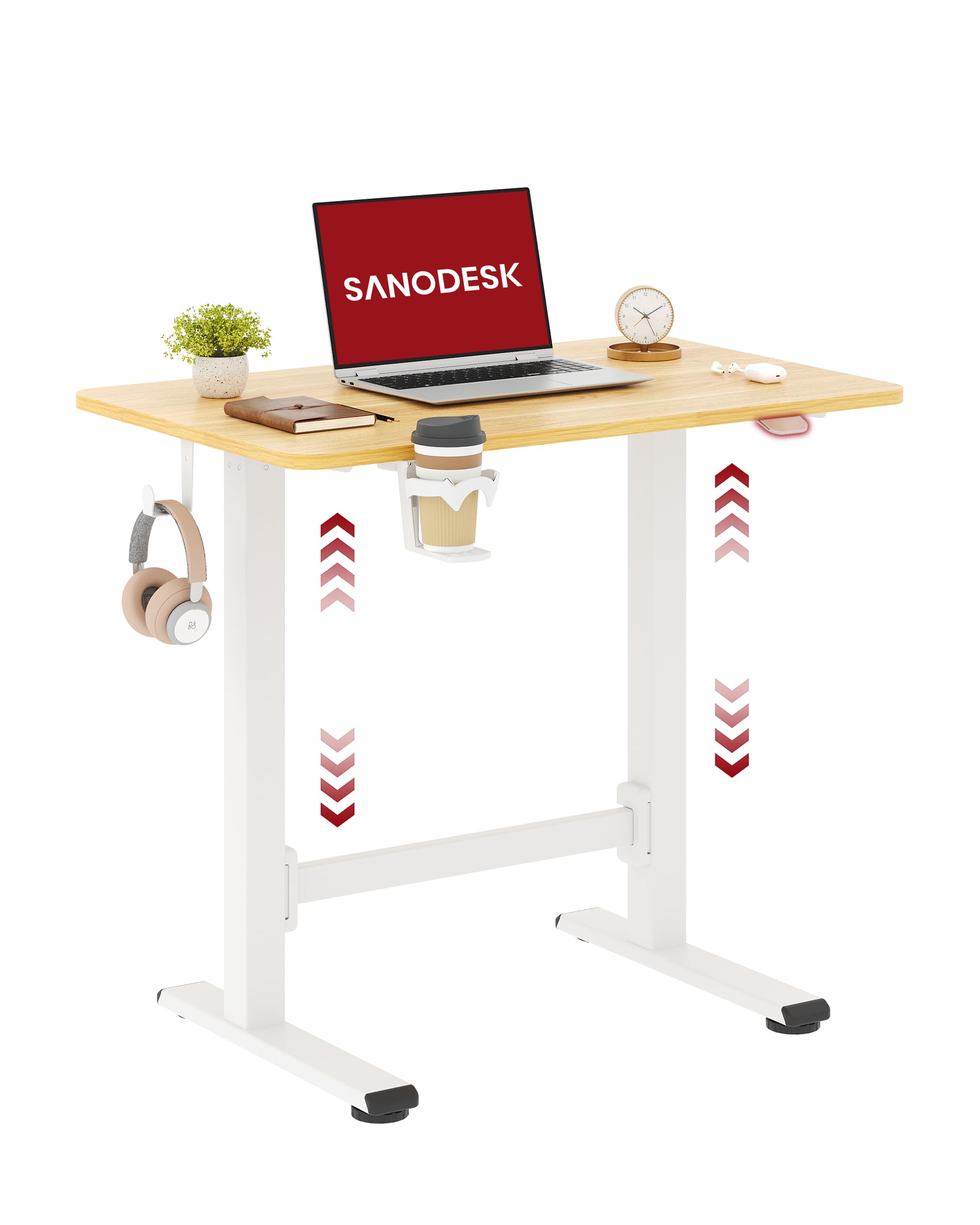 SANODESK 32x20 Gas-Spring Lifting Mobile Standing Desk
