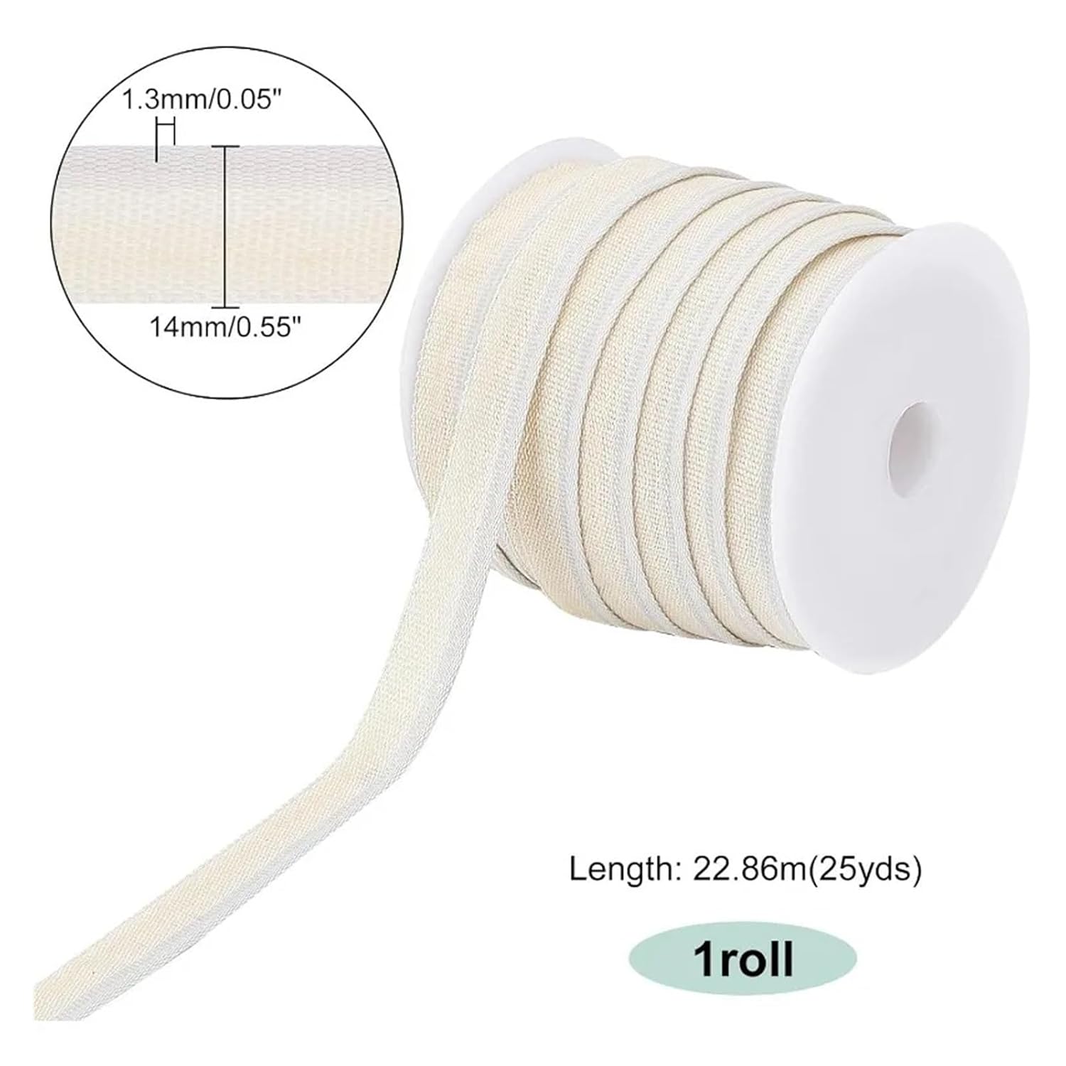 Book Headband 25m Book Binding Headbands Endbands 1/2 Inch/14mm Flat Ribbon Bookmaking for Beginners Bookbinding for Bookbinding, Book Decor(AECH06-11758)