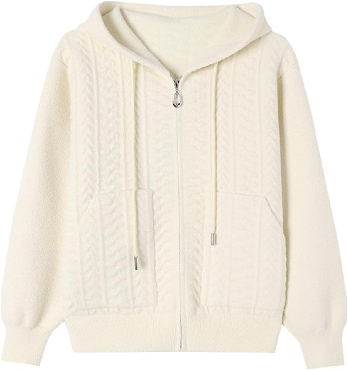Autumn and Winter Short Hooded Jacket, Loose, Casual Women’s Cardigan Top
