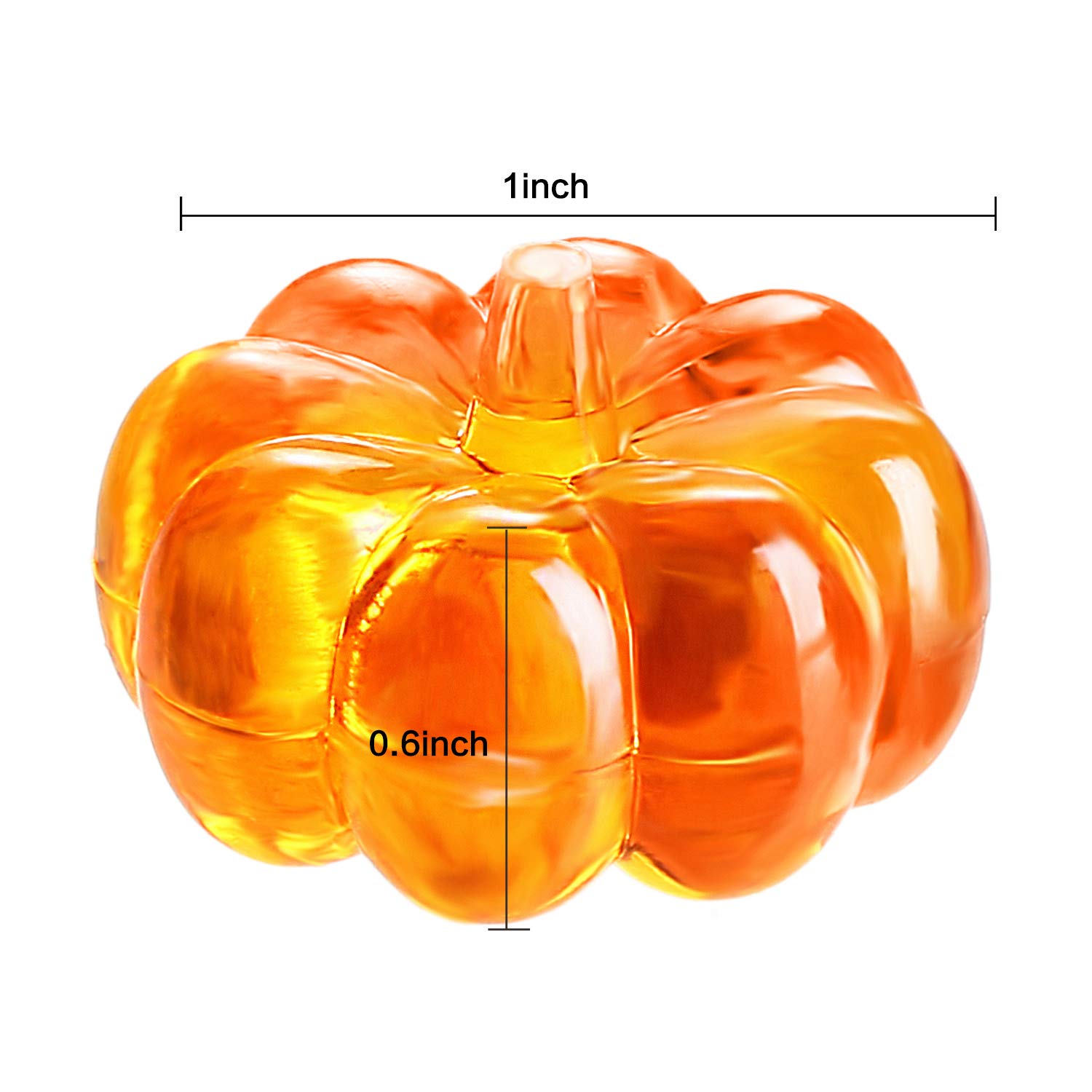 Yueton 48-Pack Acrylic Pumpkin Decorations - Fall Table Scatter, No Holes, 2.3cm Diameter, 3 Colors
