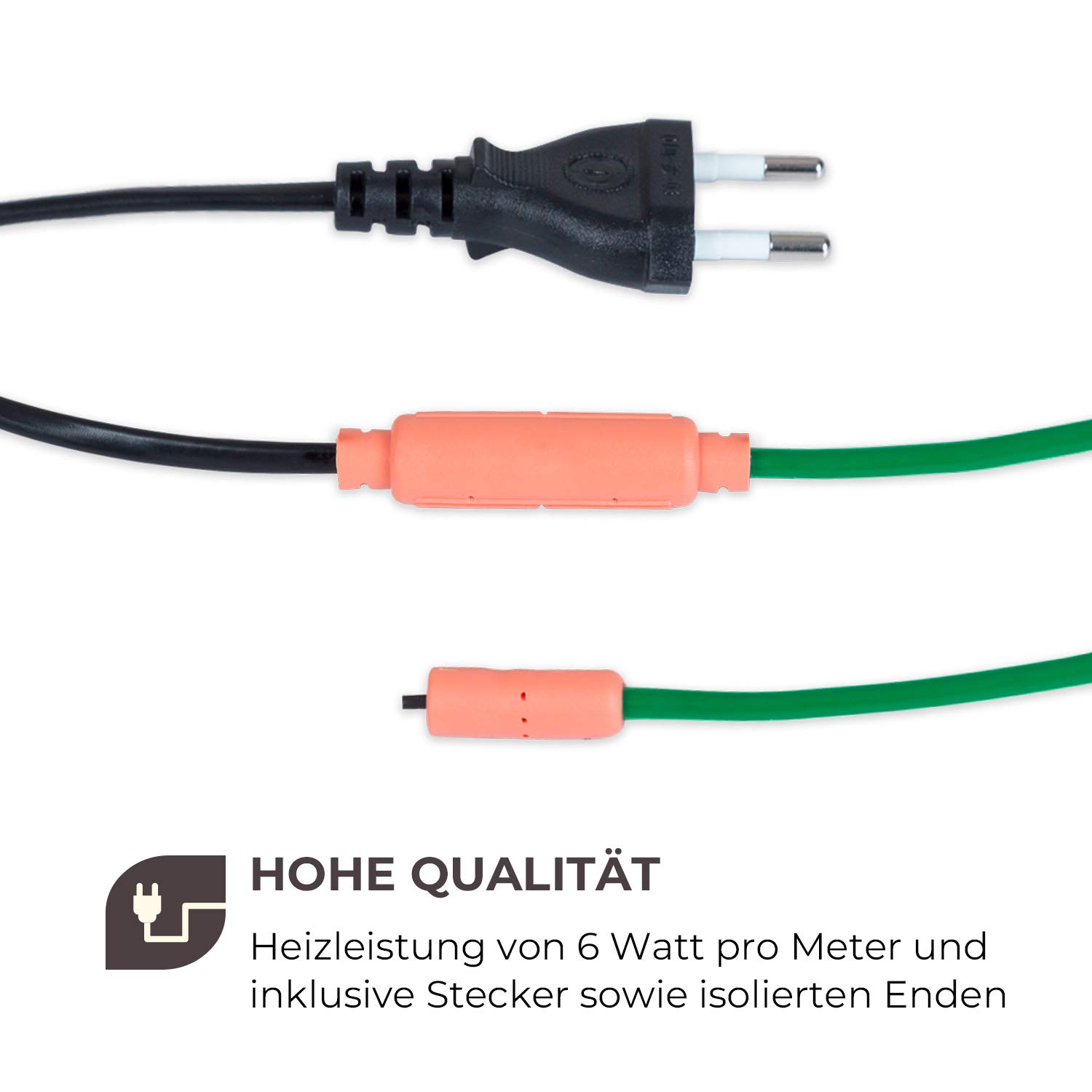 Waldbeck Greenwire Select 12 - Cavo Termico per Piante, Cavo Riscaldante, 12 m+2 m Cavo d'Alimentazione, Termostato, 5-25 °C sopra la Temperatura Ambiente, Riscaldamento:6 W/m, Classe Protezione:IP69