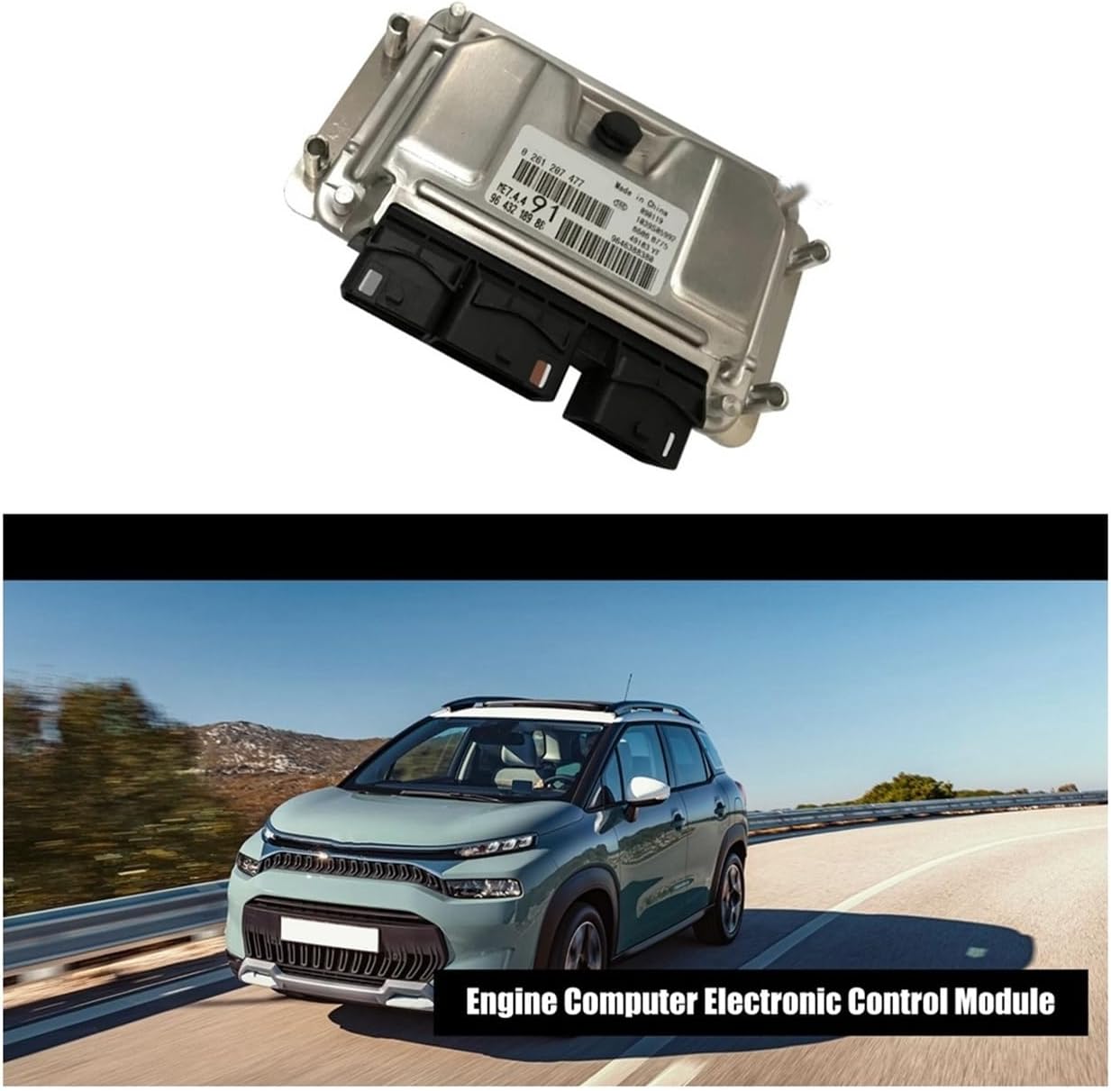 9643218988 Car Engine Computer Electronic Control Module ECU ME7.4.4，Compatible for Peugeot 206 207 307 Compatible for Citroen C2 C3 0261207477