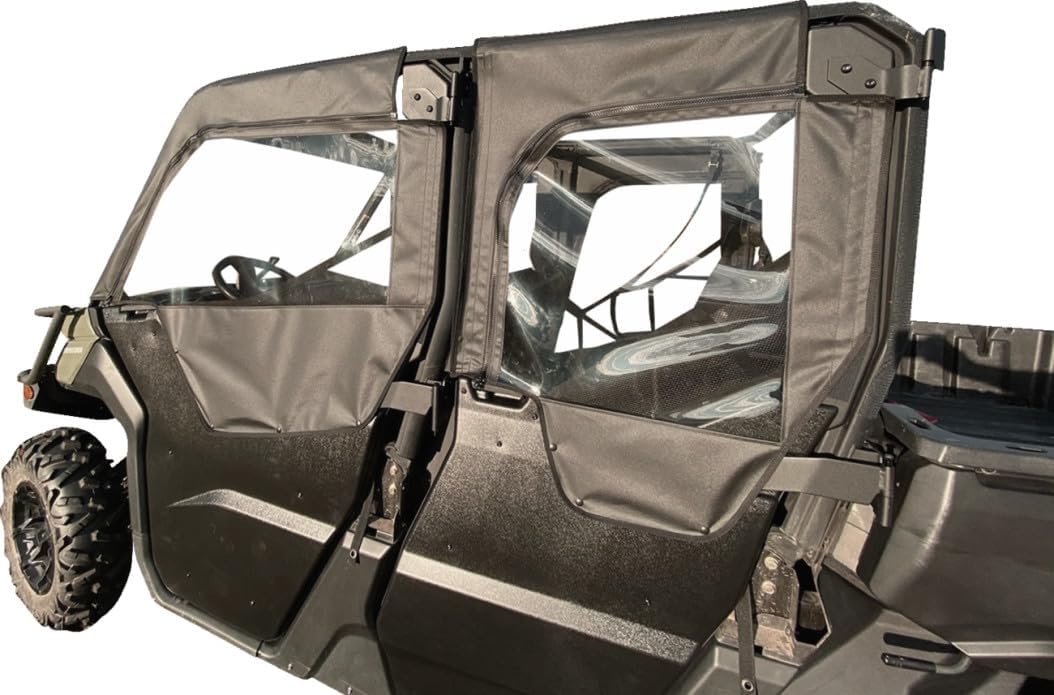 Seizmik UTV Soft Full Doors Kit with Middle and Rear Windows Compatible with Honda Pioneer 1000-5 (2016-2023) Models | with Zippered Windows | Side by Side Accessories
