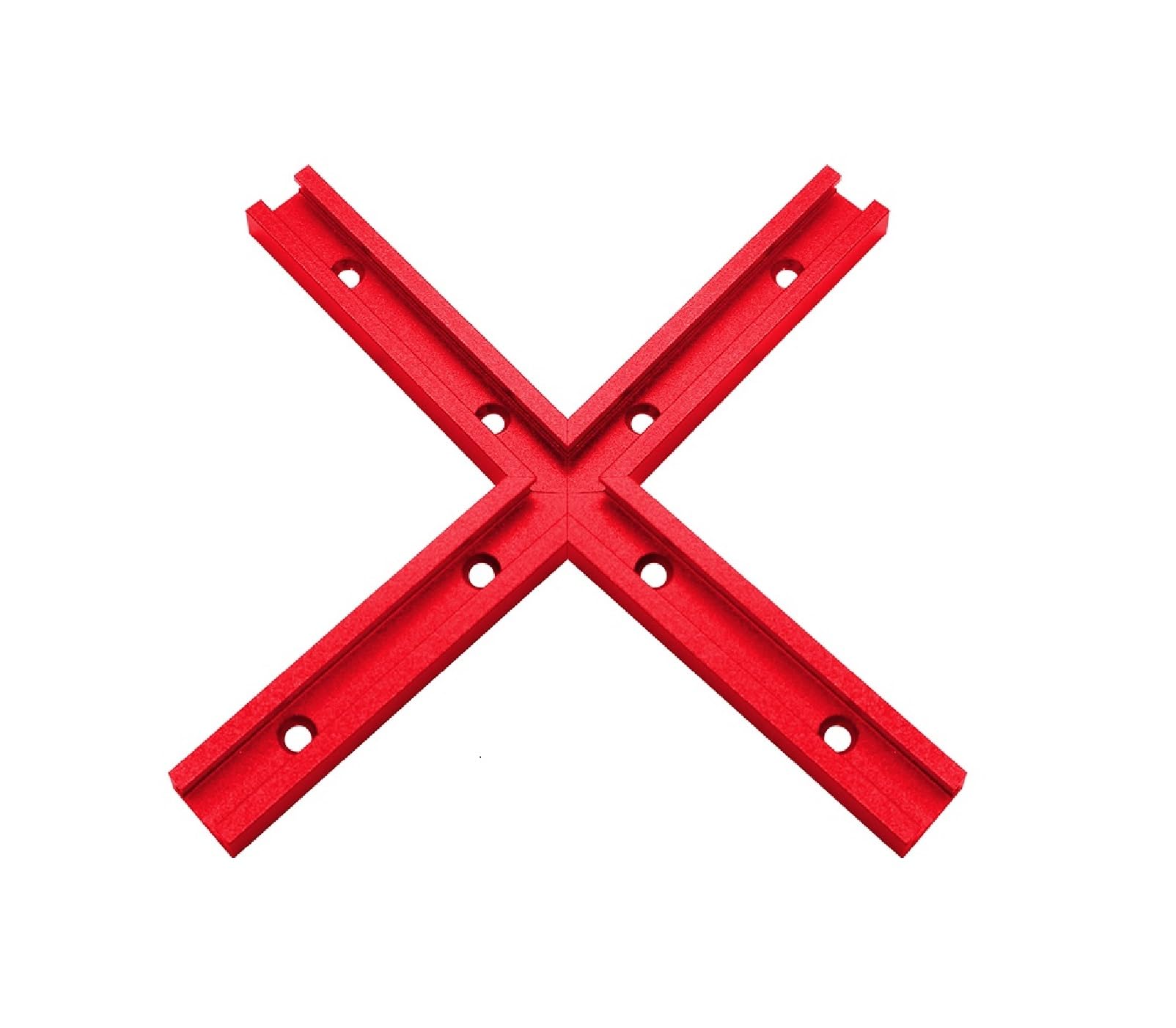 Seekliny 1Set T-Track Intersection kit Red for Woodworking, Universal Aluminum T Tracks Tool Accessories