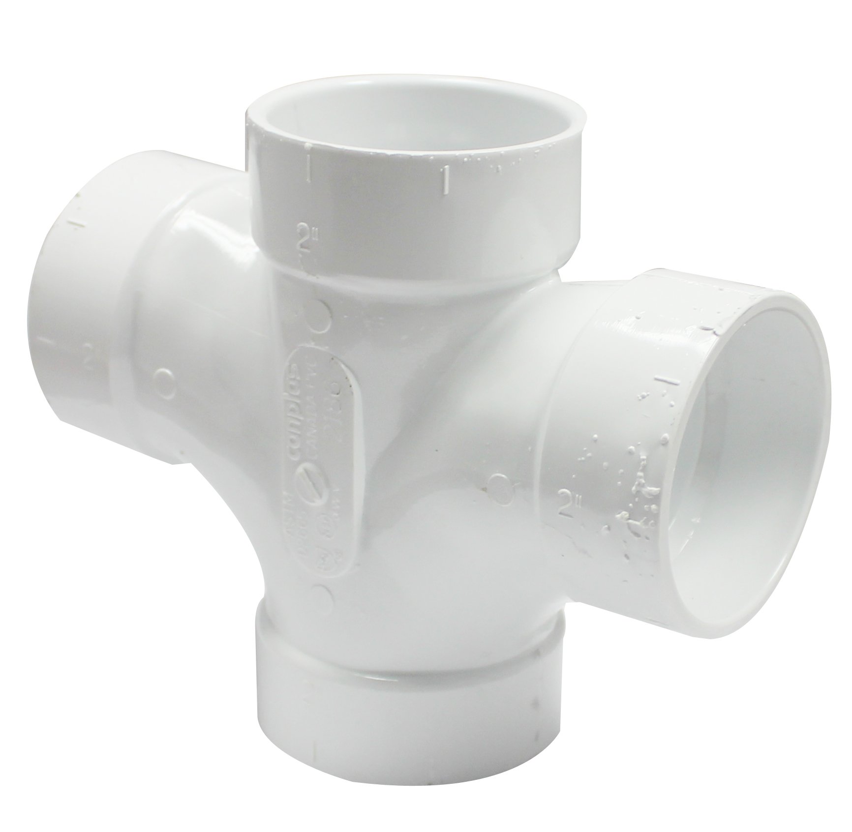 Amazon.com: Canplas 192186 PVC DWV Double Sanitary Tee, White
