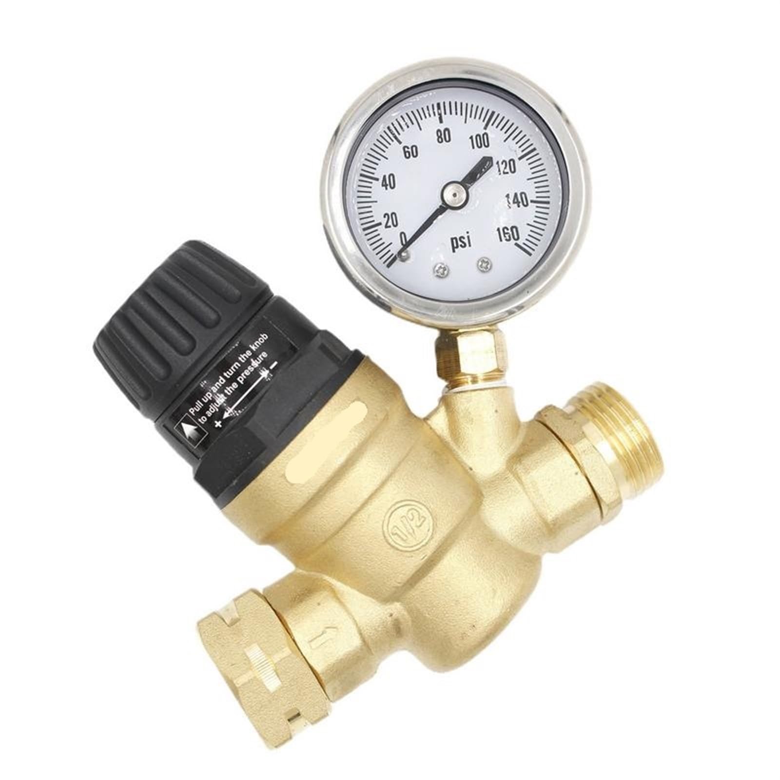 Riduttore di Pressione Acqua Riduttore di pressione dell'acqua Regolatore di pressione dell'acqua in ottone Maniglia regolabile Valvola di riduzione in ottone Regolatore di pressione dell'acqua per Pr