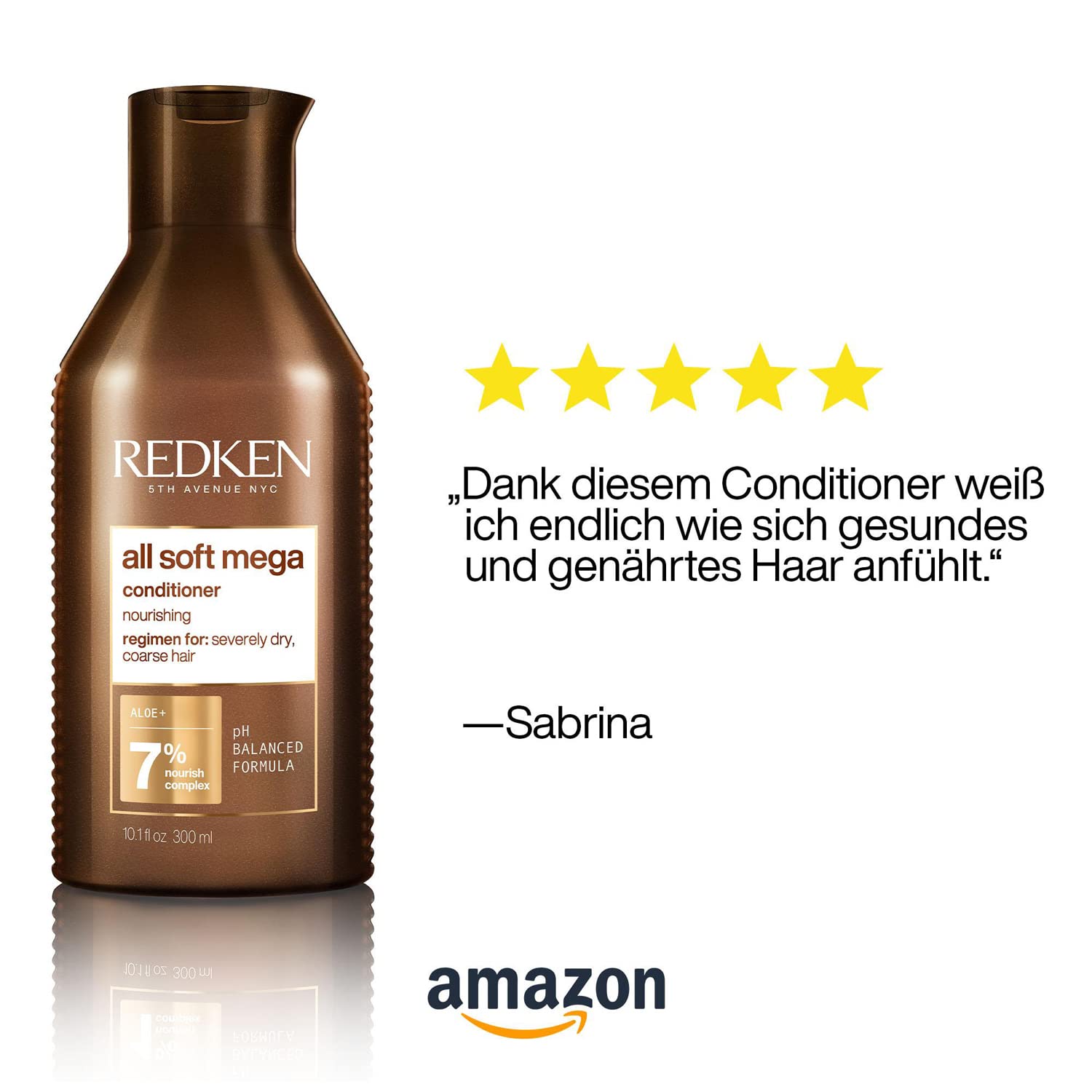 Redken | Spülung für trockene und brüchige Haare, Feuchtigkeit und Geschmeidigkeit, Sacha-Inchi-Extrakt & Aloe-Vera, All Soft Mega Conditioner, 300 ml