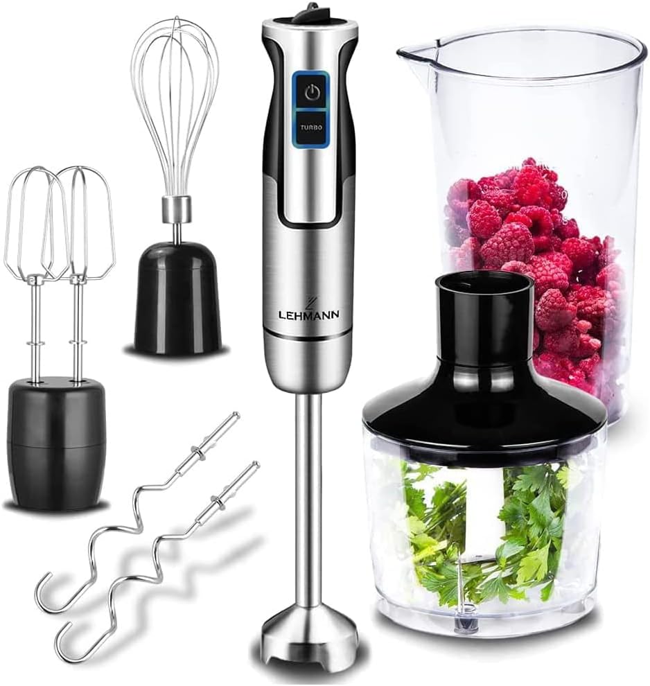 Arzum AR1103 Stabmixer 1500W Con Funzione Turbo E Tritaghiaccio, Bicchiere Graduato E Mixer Inclusi, Rosso