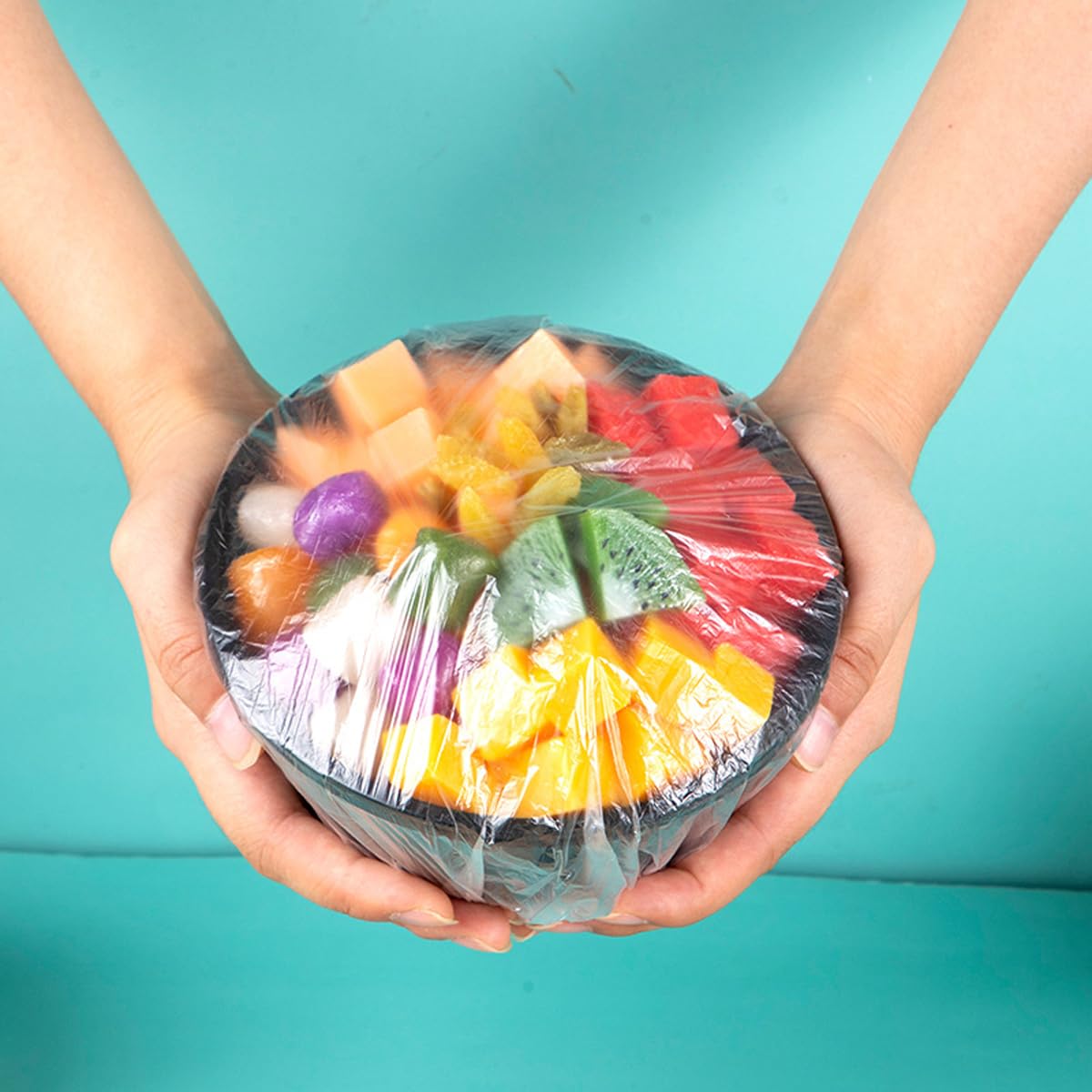 500pezzi Pellicola Protettiva monouso Saran per Alimenti, Sacchetti riutilizzabili in plastica Elastica per conservare la freschezza, per Picnic e Cucina