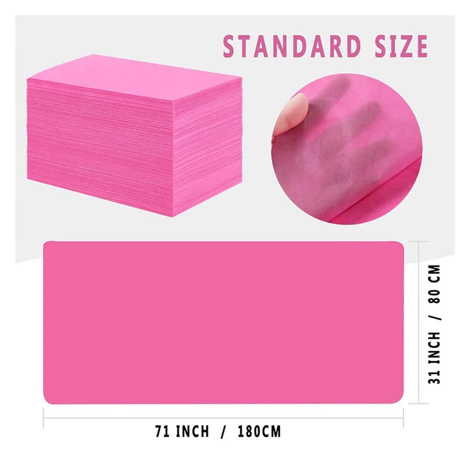 Sabanas Camilla Masaje Sábana desechable for Cama de 20 Piezas, Sábana for Mesa de Masaje, Sábana desechable for SPA, Sábana Plegable Impermeable for salón Profesional(Pink)