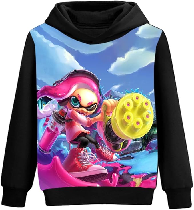Splatoon Pullover Hoodys Trendy Cartoon LangarmOberteile Herren