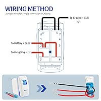 Vista 6 de Interruptor basculante blanco de 5 pines, luz LED azul de encendidoapagado, 20A12V, 10A24V, interruptor de palanca con cables de puente