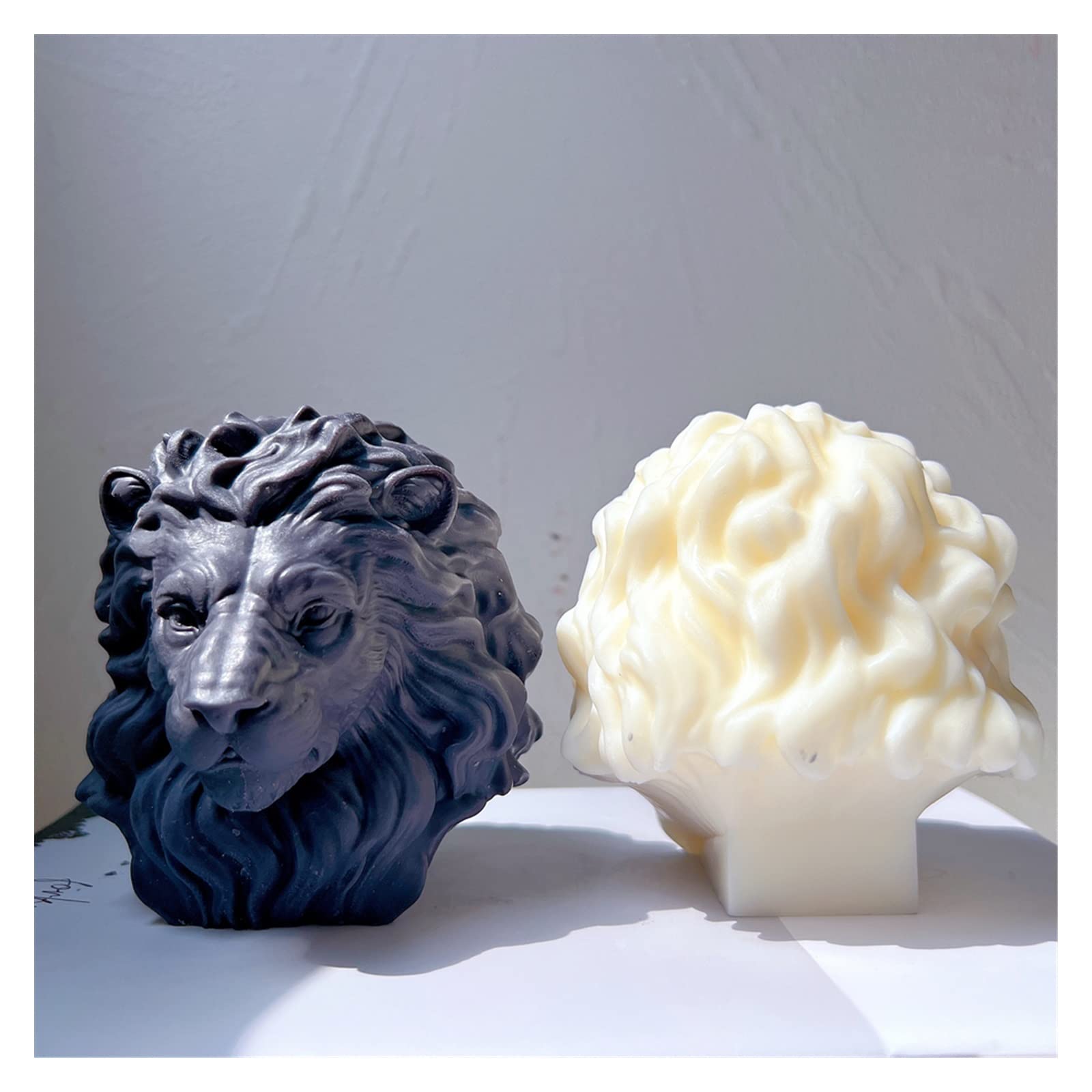 YZACK Molde de Silicona for Vela de Cabeza de león, Estatua de Animal única, moldes for Velas de Cera de Soja, Amantes de los Animales, decoración del hogar, Regalo for fundición de Resina