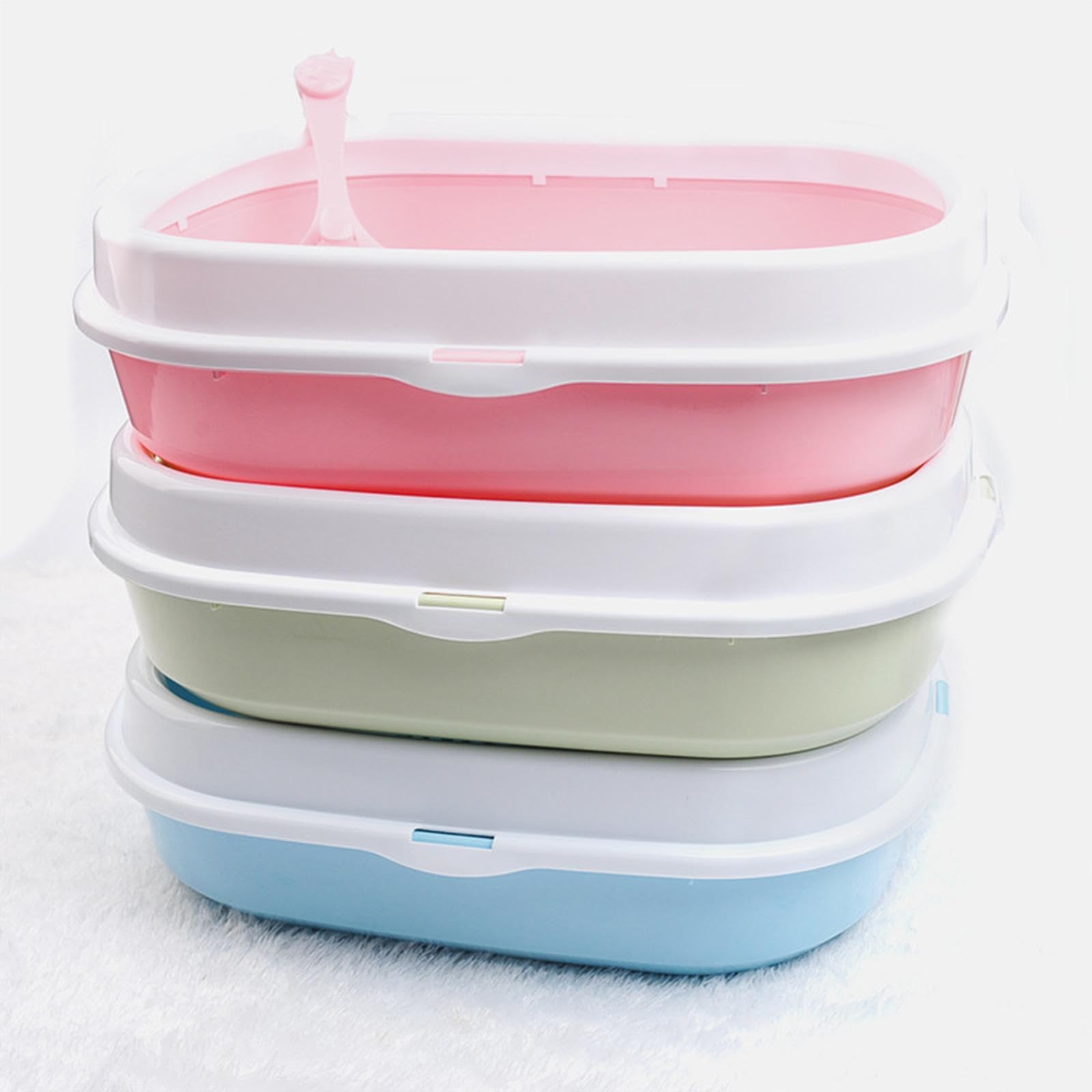 Lettiera for Gatti Toilette for Gatti Contenitore for lettiera for Gatti Resistente agli Spruzzi d'Acqua con Paletta for Gatti da Interni Lettiera for Gattini Aumenta, j(Pinkj)