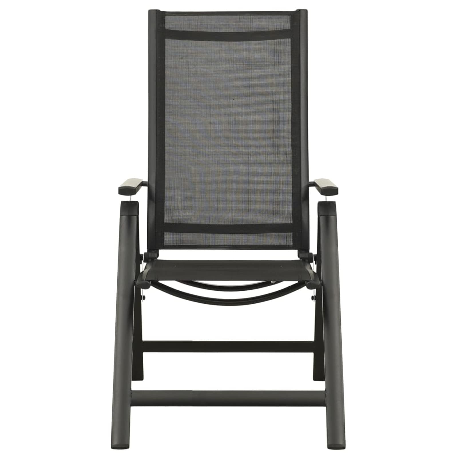 Klappbare Gartenstühle 2 STK. Textilene und Aluminium Schwarz TerrassenstüHle Gartenstuhl Klappbar