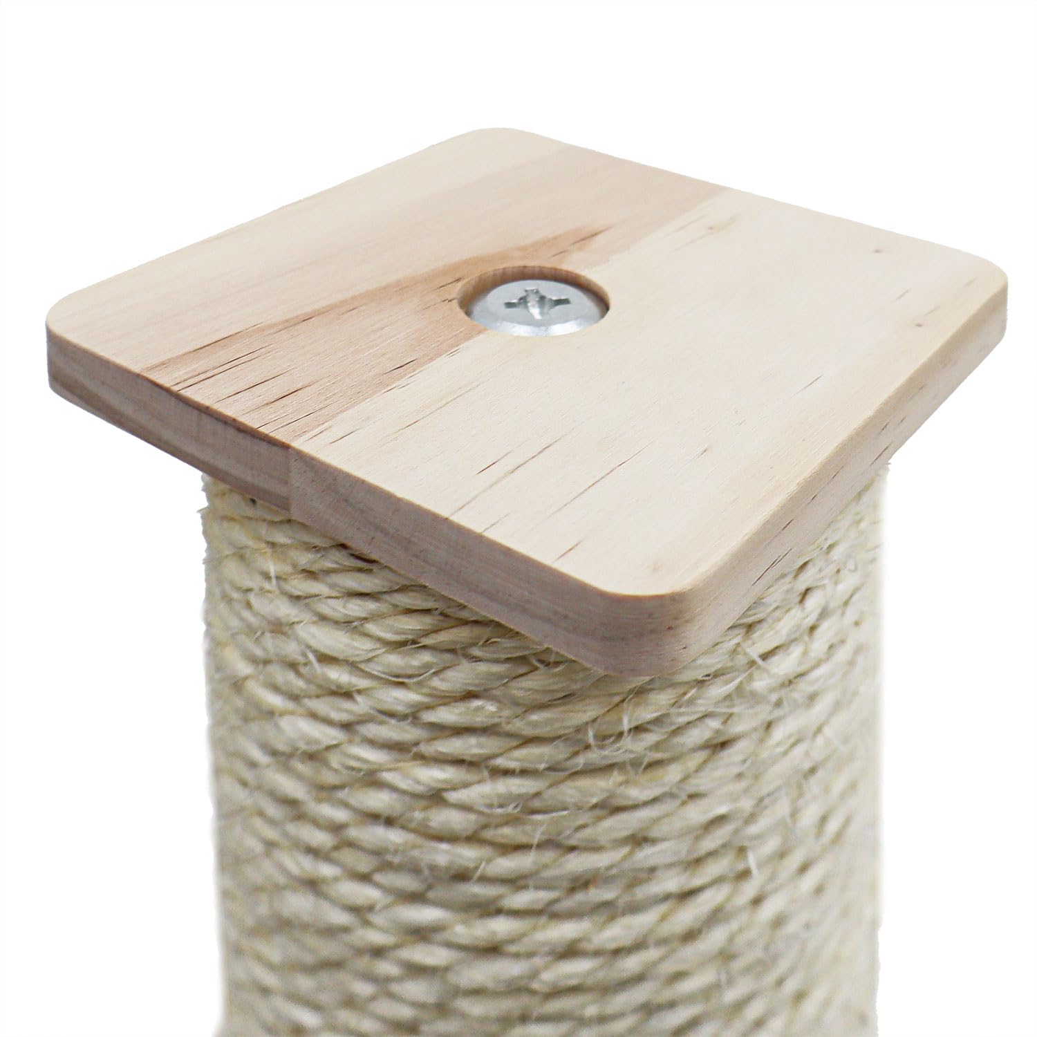 eyepower 62 cm Kratzbaum Luca - 9,2 cm Kratzsäule für Katzen mit Bambus Holzplatte - Katzenkratzbaum Klein mit M10 Sisalstamm Beige - Kratzstamm Katze Stabil Sisal Katzenbaum mit Massivholz Fußplatte