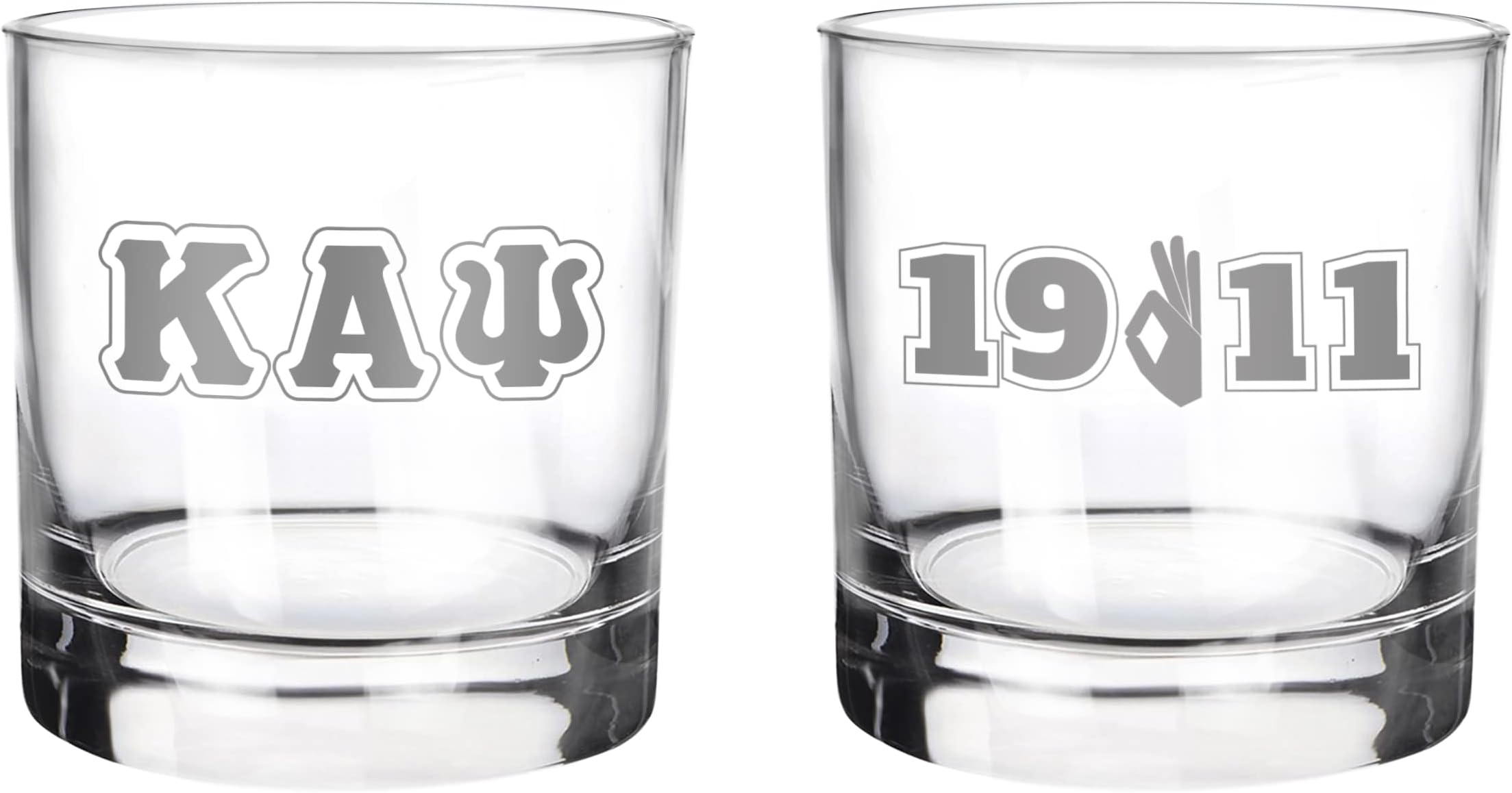 BBGreek Kappa Alpha Psi - Official Vendor - Set of 2-11oz Drinking Glasses - 1911 Yo