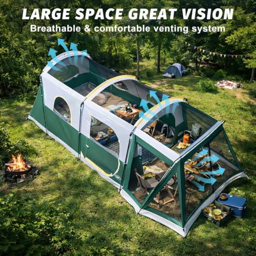 UNP Camping Tent 8 Person Waterproof Big Tunnel Tent with Screen Porch - Image 4