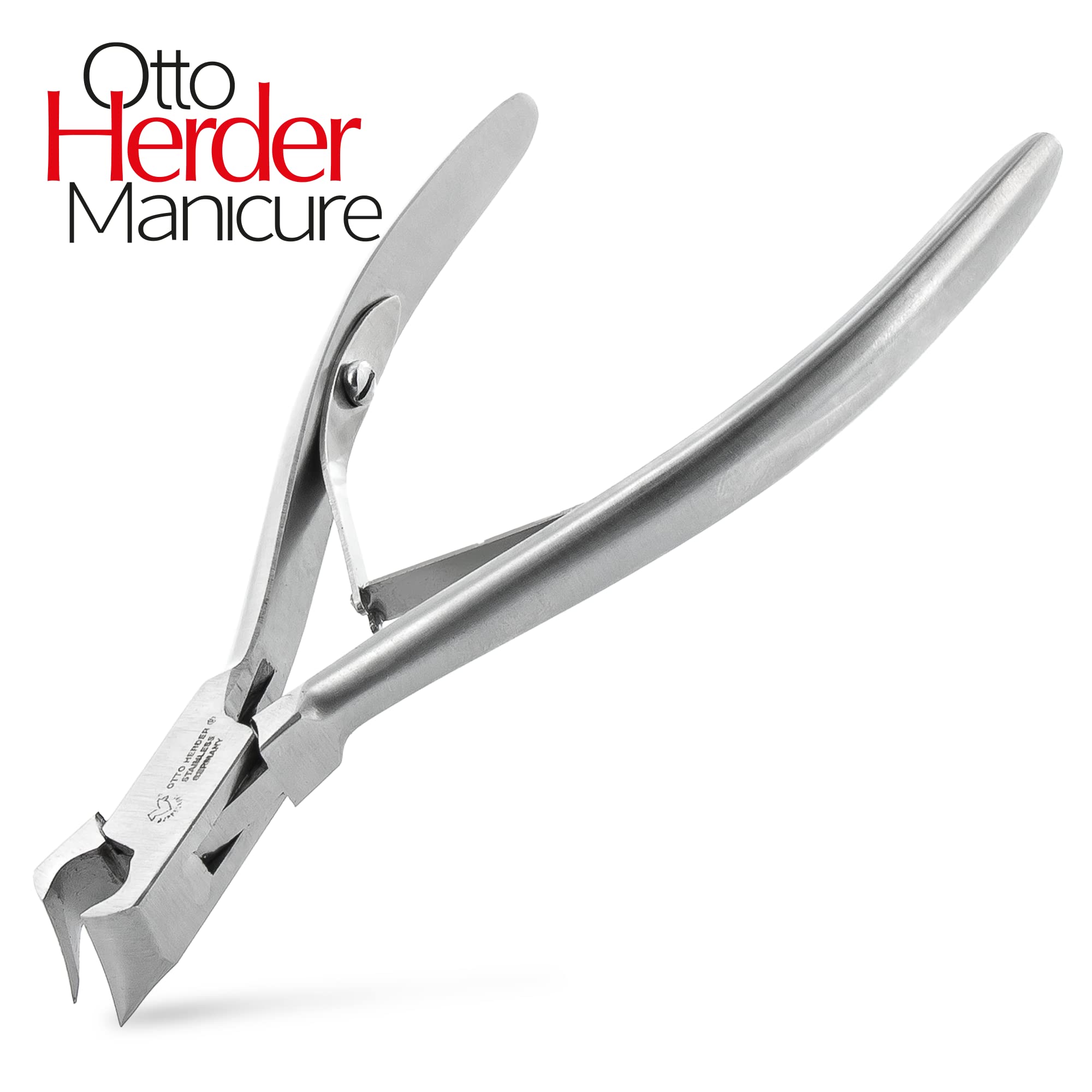 Otto Herder Manicure Nagelzange 11,5 cm, Kopfschneider aus Edelstahl, Nagelschneider für eingewachsene Fußnägel und Fingernägel