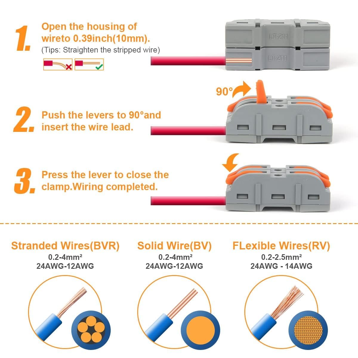 34 Piezas Conexiones Cables Electricos,Bornas de Conexion Electrica,Clemas Electricas Rapidas,Wago Conector,Fichas de Empalme Electrico,Empalmes Cables Electricos,Conectores Electricos Rapidos
