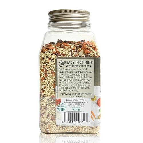 Miniatura 5 de Pereg Quinoa All Italiana - Recipiente (10.58 onzas x 6 unidades), rico en proteínas, fibra y hierro, alternativa de arroz y pasta, superalimento de