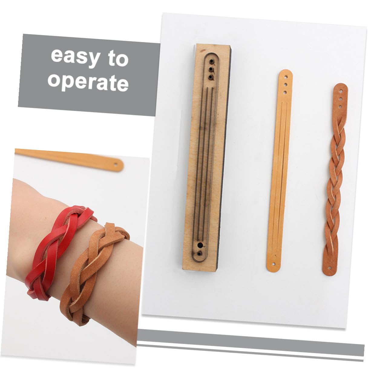 DIYEAH 3 Piezas Troquel de Corte para Cuero Molde de Madera para Manualidades DIY Pulseras Herramienta Duradera para Artesanos Principiantes y Profesionales