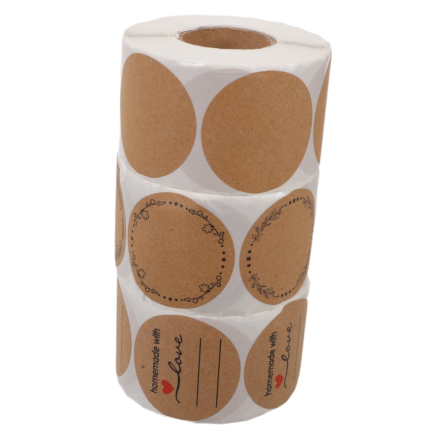 Mobestech 3pezzi Etichette Adesive Circolari Vuote in Rotolo per Imballaggio Spedizione Uso per Piccole Imprese Personalizzabili