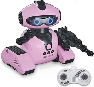 ACECHUM Emo Robot Toys for Kids, Rechargeable Remote Control Smart Robots with Gesture Sensing, Fun Recording and Shining LED Eyes, Toys for 3 4 5 6 7 8-12 Year Old Boys Girls Gifts (Pink)