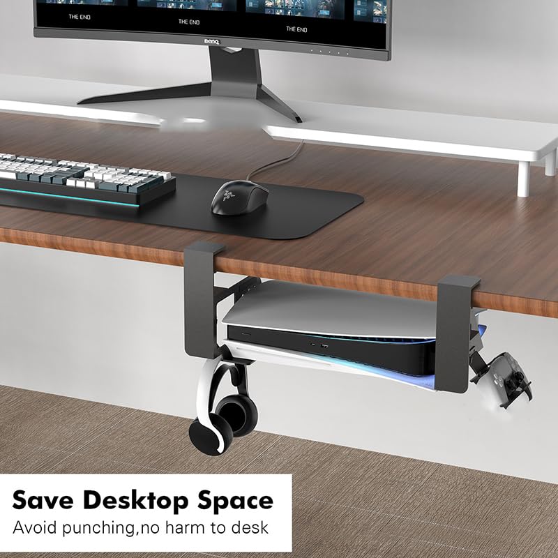Supporto da appendere sotto la scrivania per PS5 e PS5 Slim Console Stand Headset & Gamepad nizer Desktop Gaming Controller Sto Solut